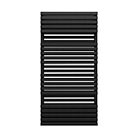 Terma Metallic black Towel warmer (W)600mm x (H)1185mm