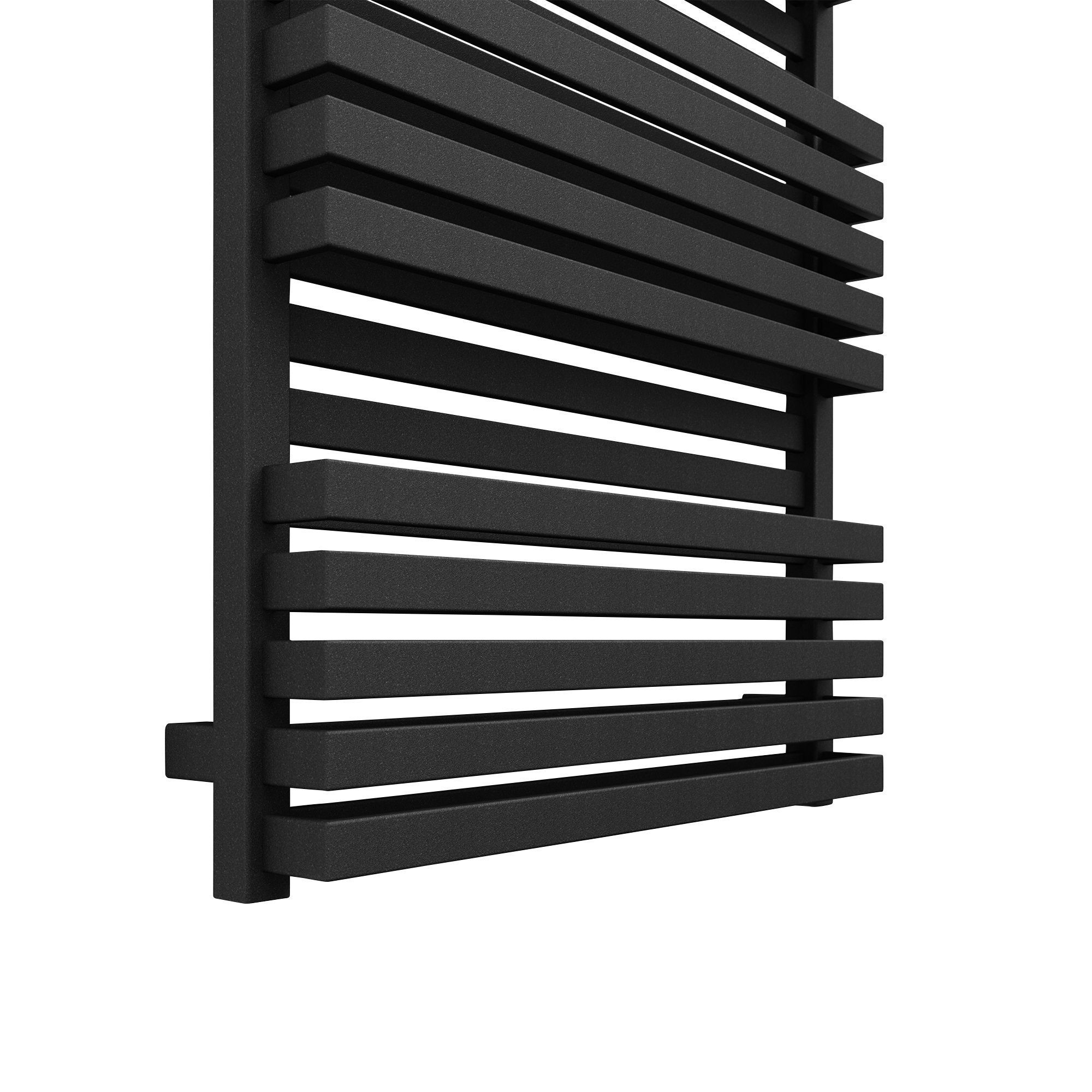 Terma Metallic black Towel warmer (W)600mm x (H)1185mm
