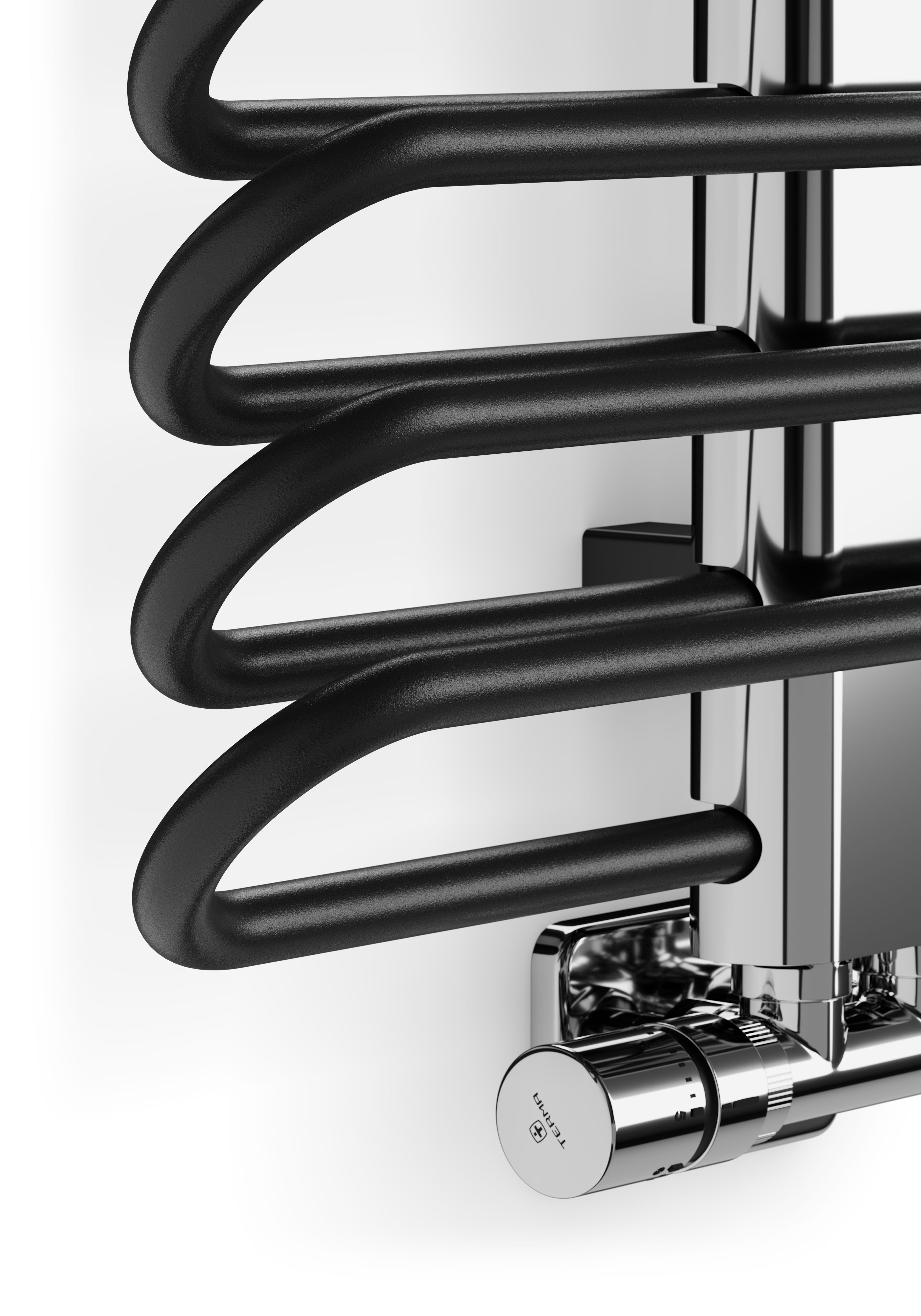 Terma Michelle Black Chrome effect Towel warmer (W)400mm x (H)780mm