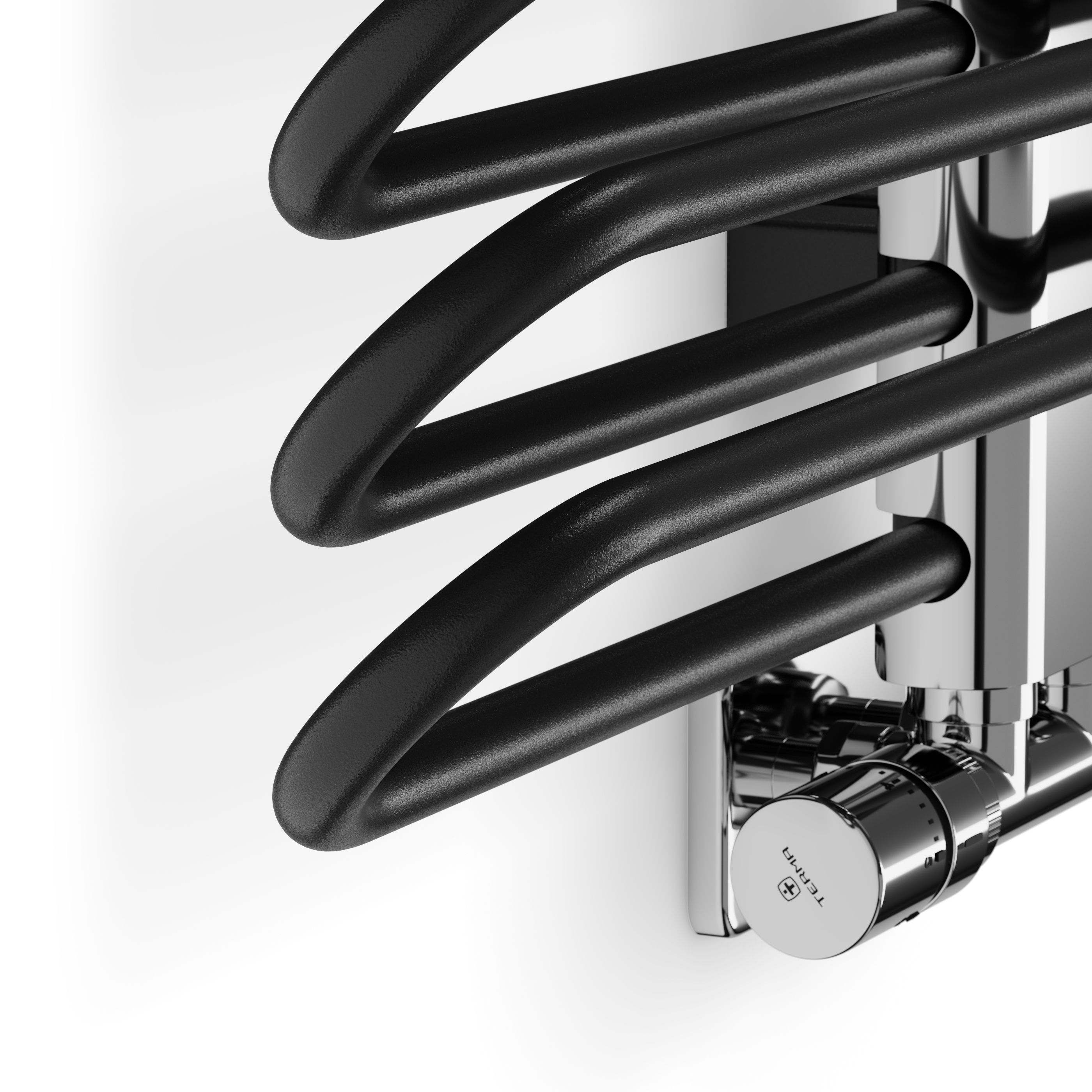 Terma Michelle Black Chrome effect Towel warmer (W)500mm x (H)1200mm