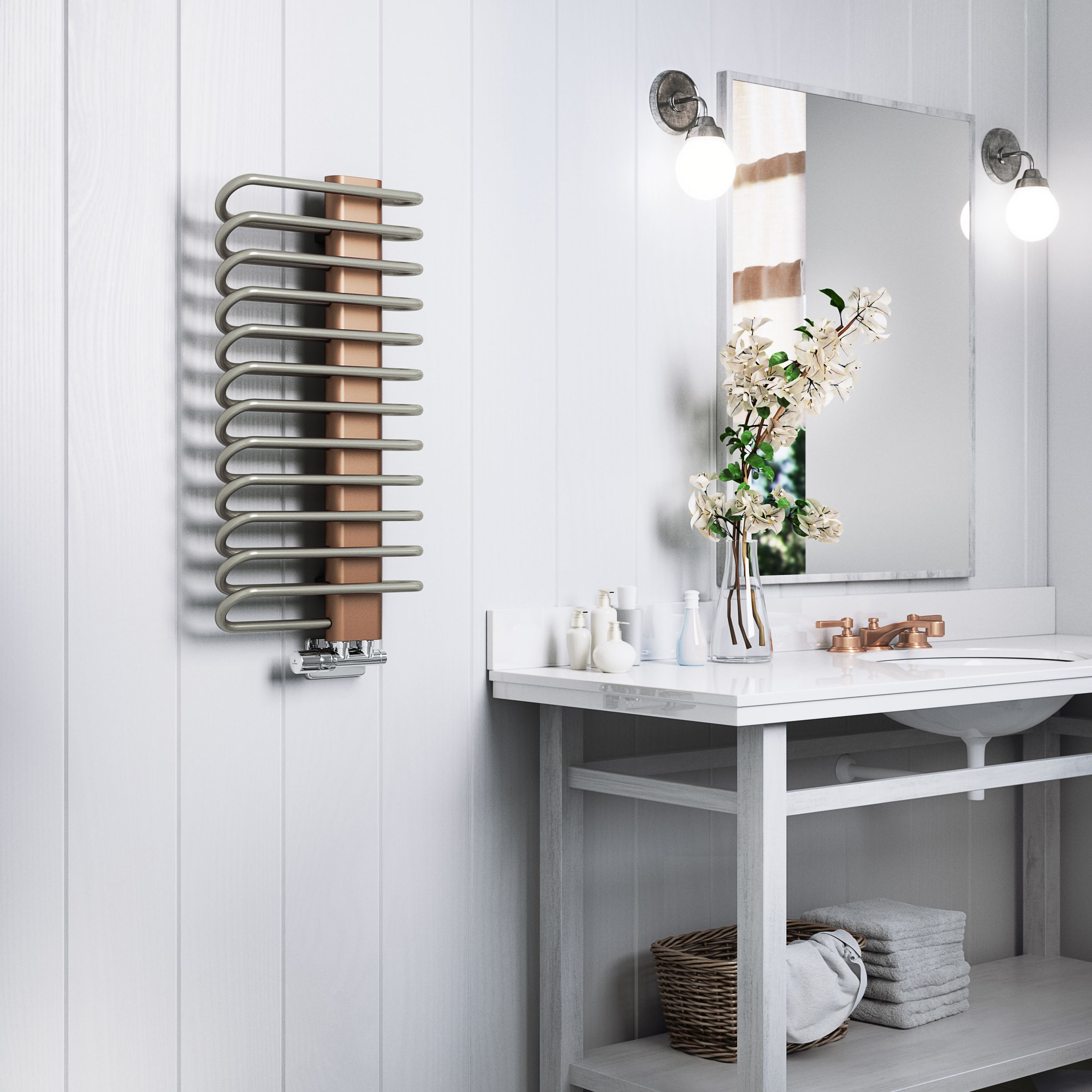Terma Michelle Copper Towel warmer (W)400mm x (H)780mm