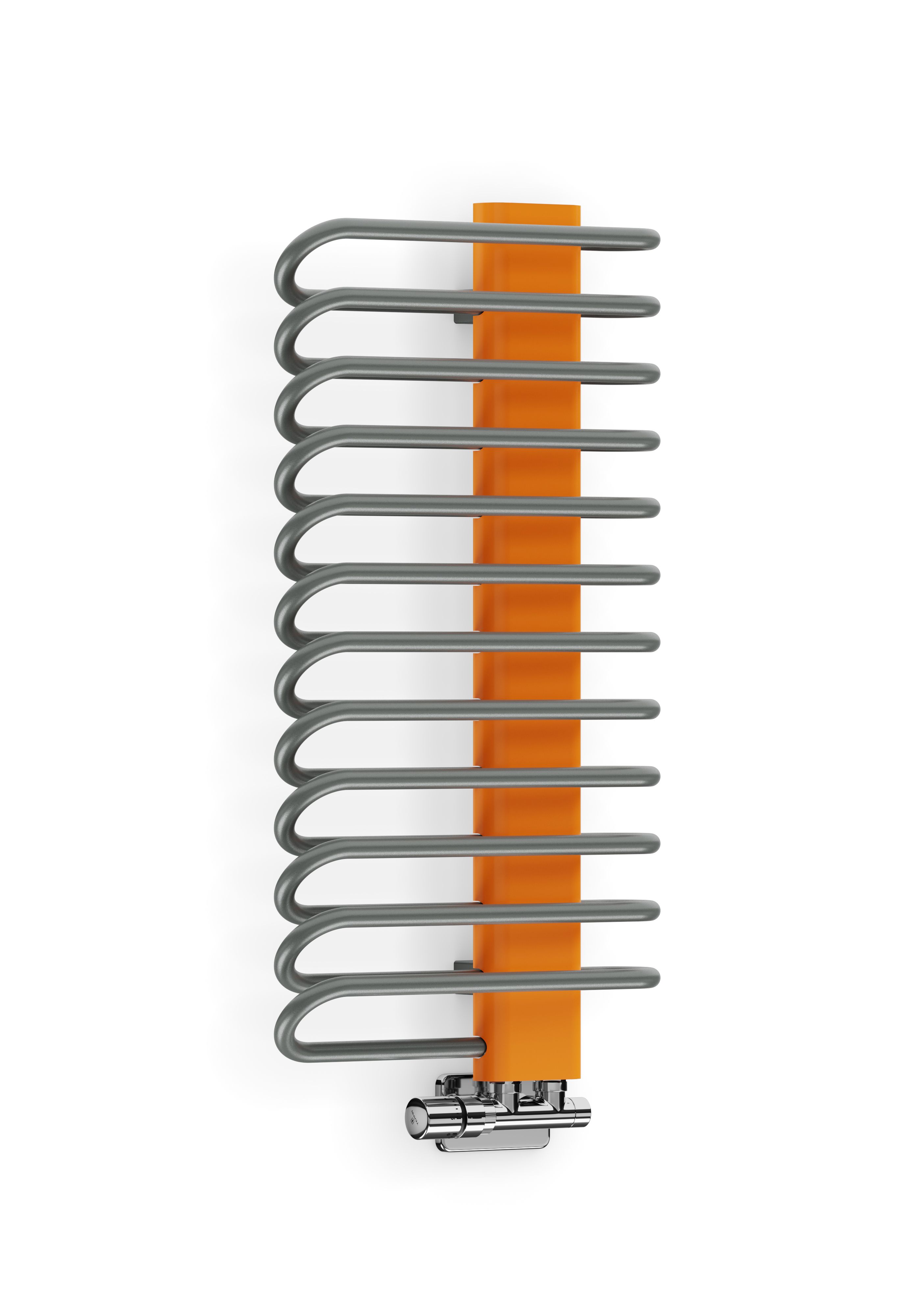 Terma Michelle Graphite & Orange Towel warmer (W)400mm x (H)780mm