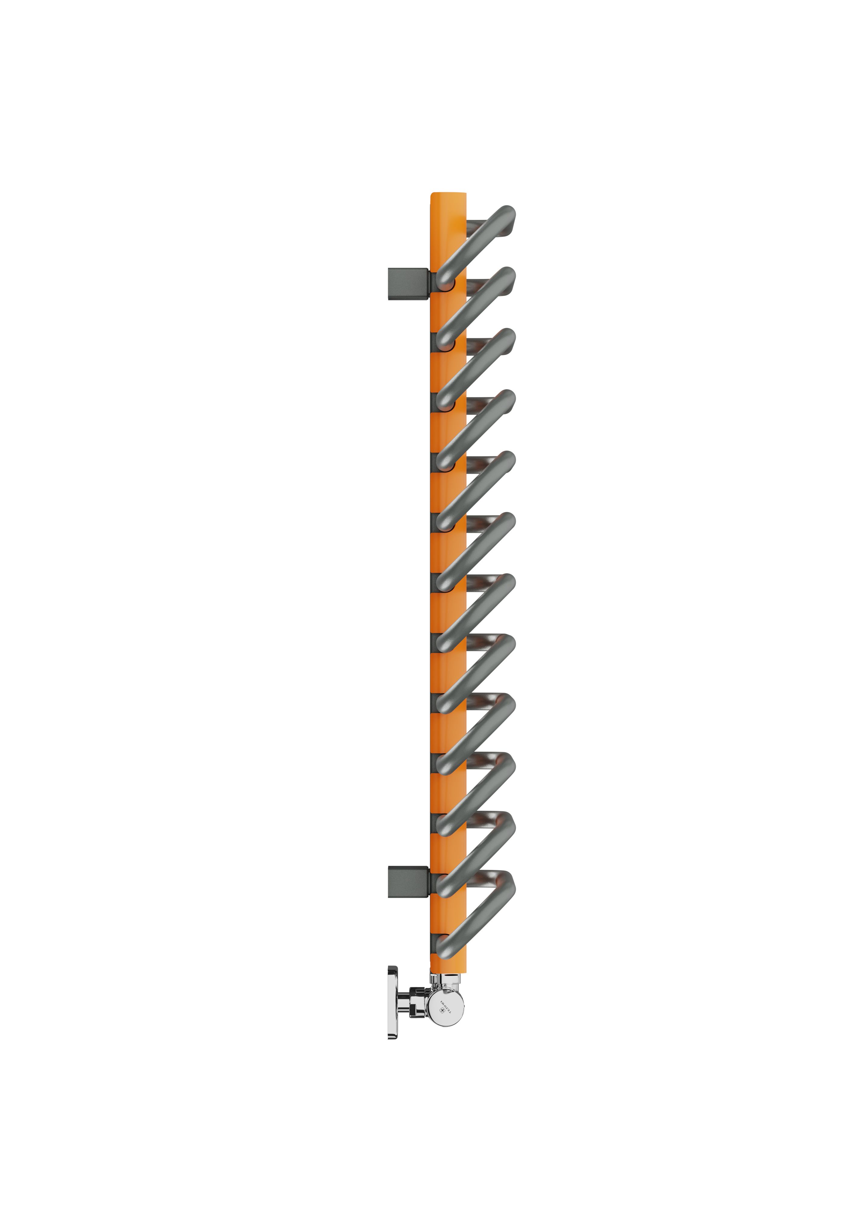 Terma Michelle Graphite & Orange Towel warmer (W)400mm x (H)780mm