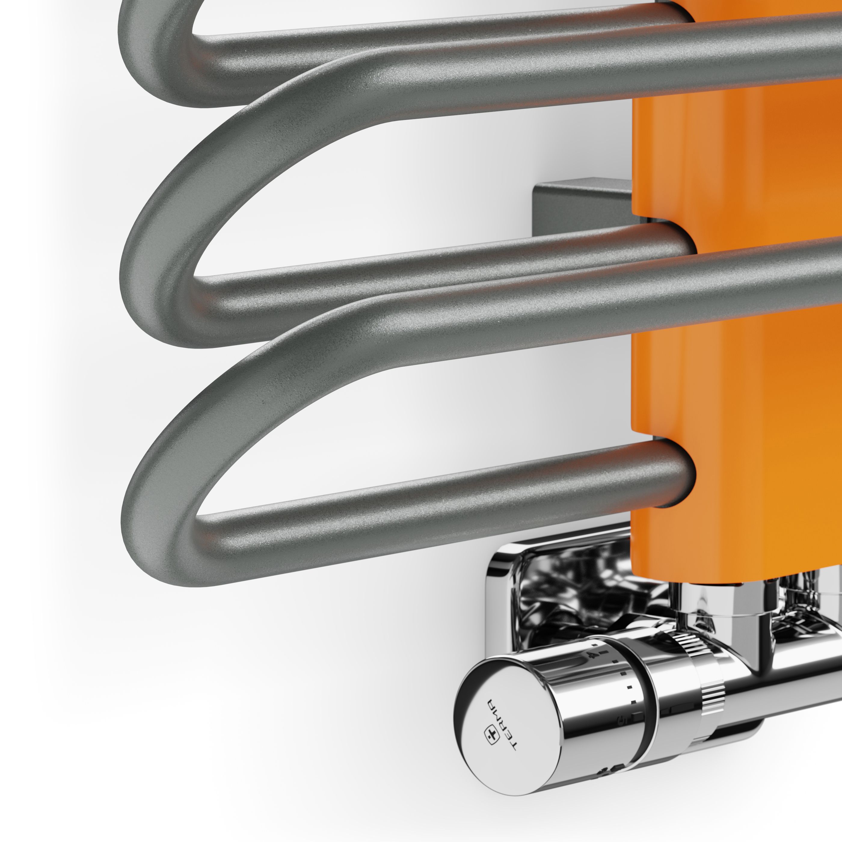 Terma Michelle Graphite & Orange Towel warmer (W)400mm x (H)780mm