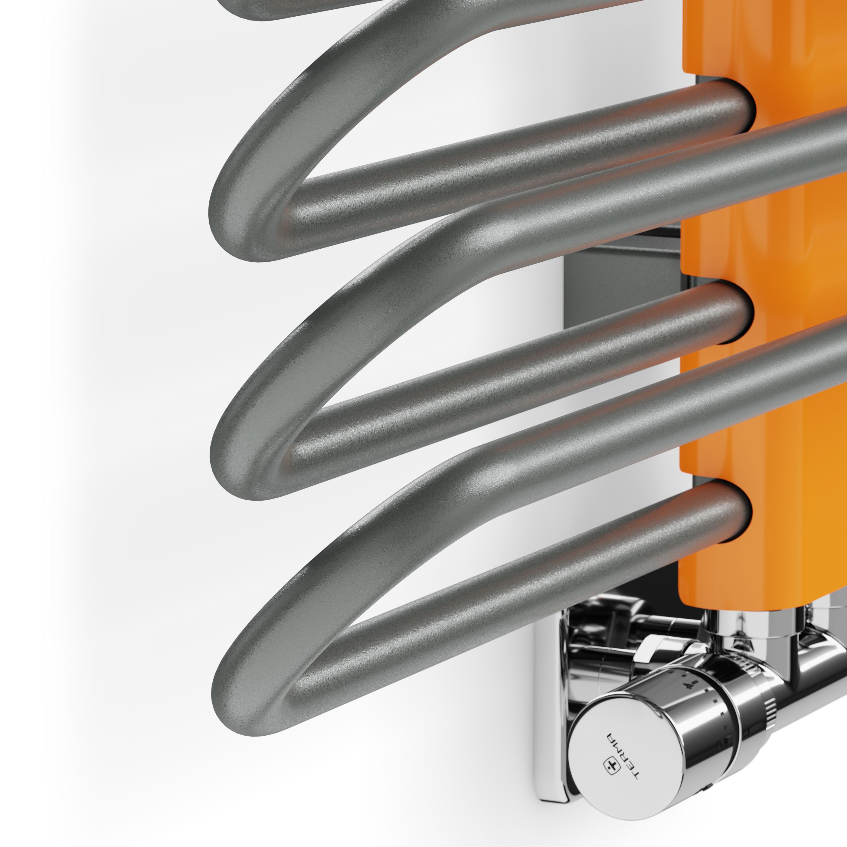Terma Michelle Graphite & Orange Towel warmer (W)500mm x (H)1200mm