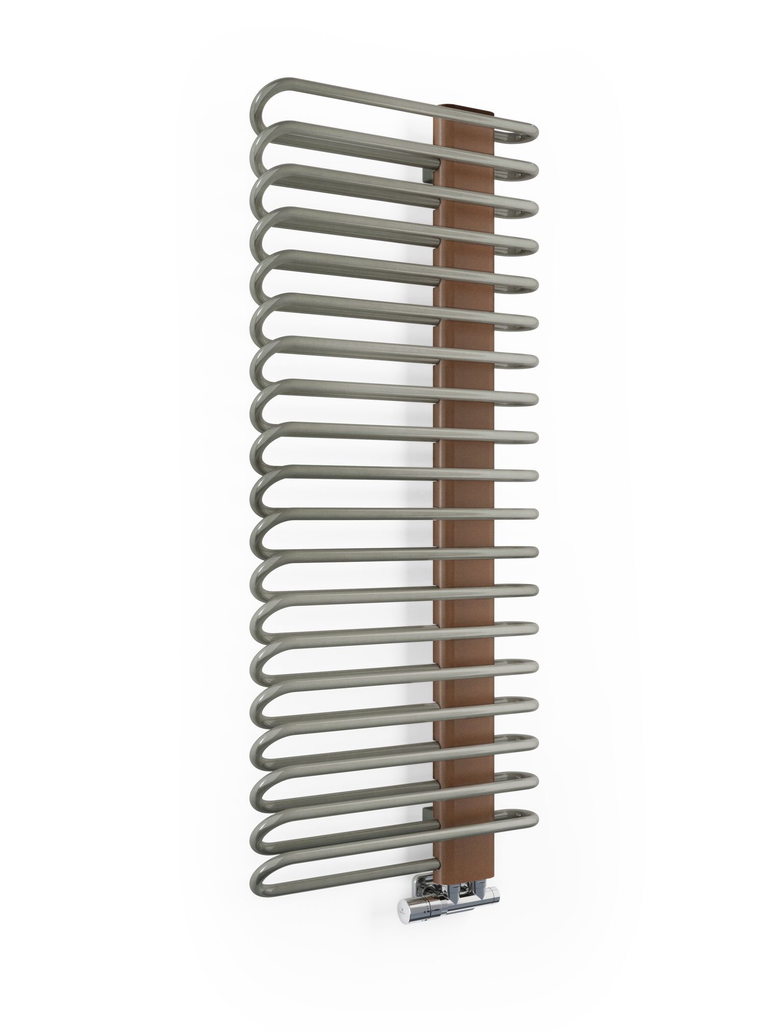 Terma Michelle Nickel gloss & copper Towel warmer (W)500mm x (H)1200mm