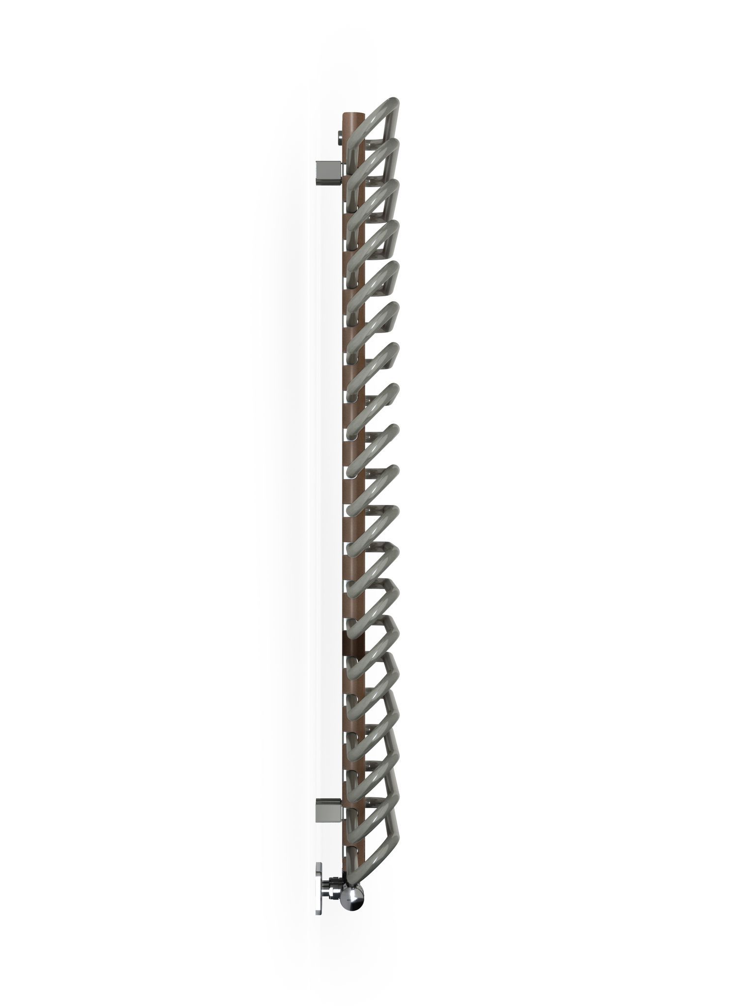 Terma Michelle Nickel gloss & copper Towel warmer (W)500mm x (H)1200mm