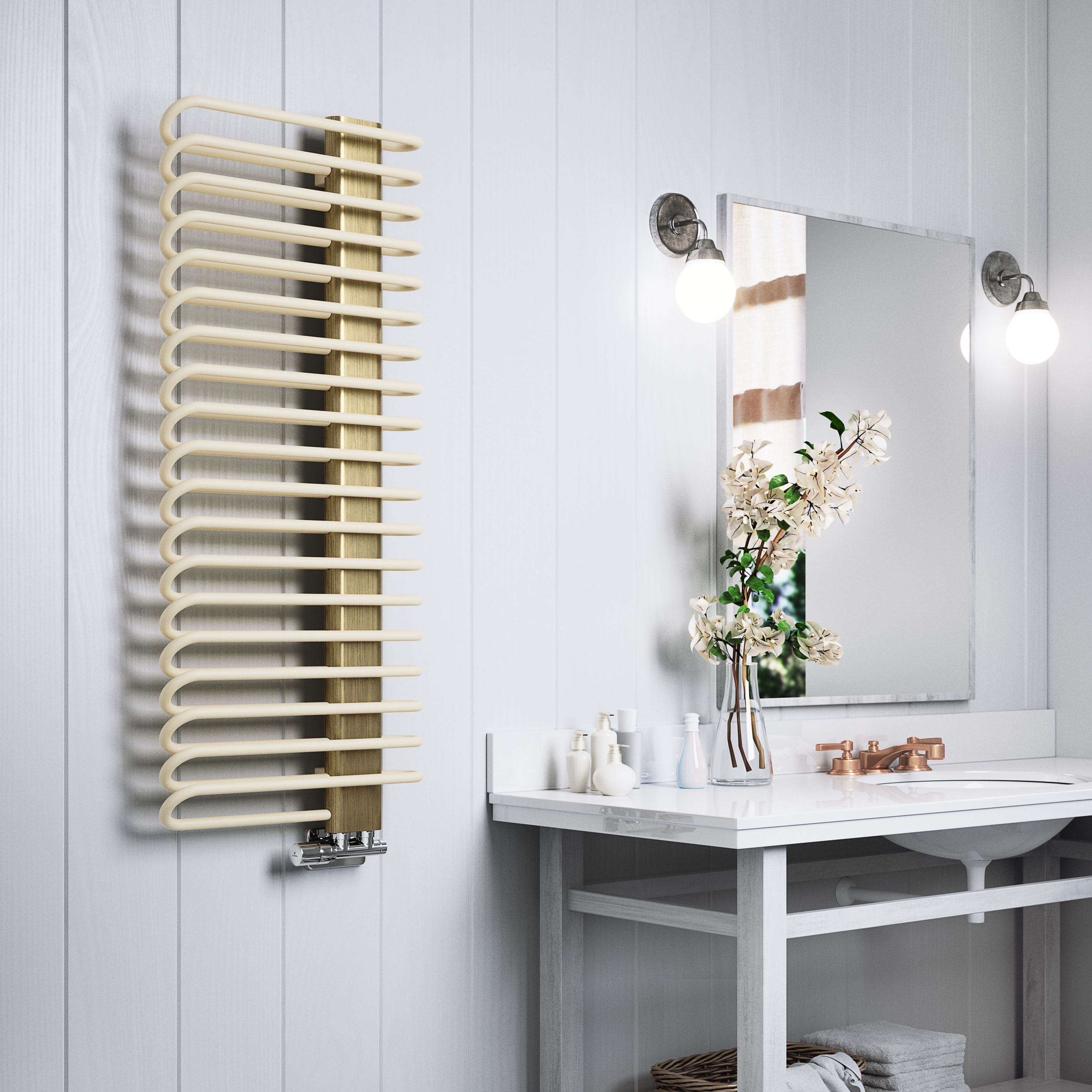 Terma Michelle Sparking Cream Towel warmer (W)500mm x (H)1200mm