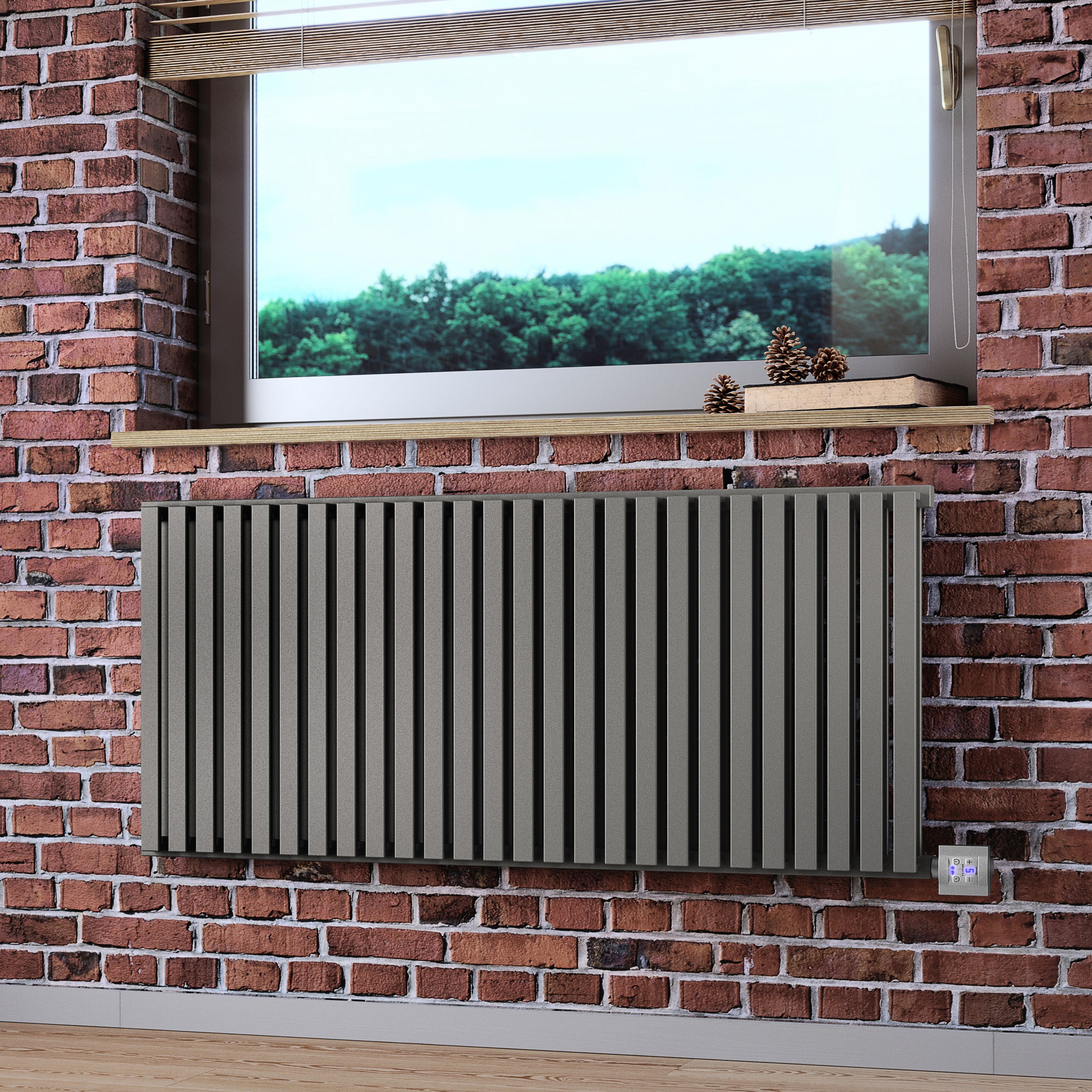 Terma Nemo Metallic stone Horizontal Designer Radiator, (W)1185mm x (H)530mm