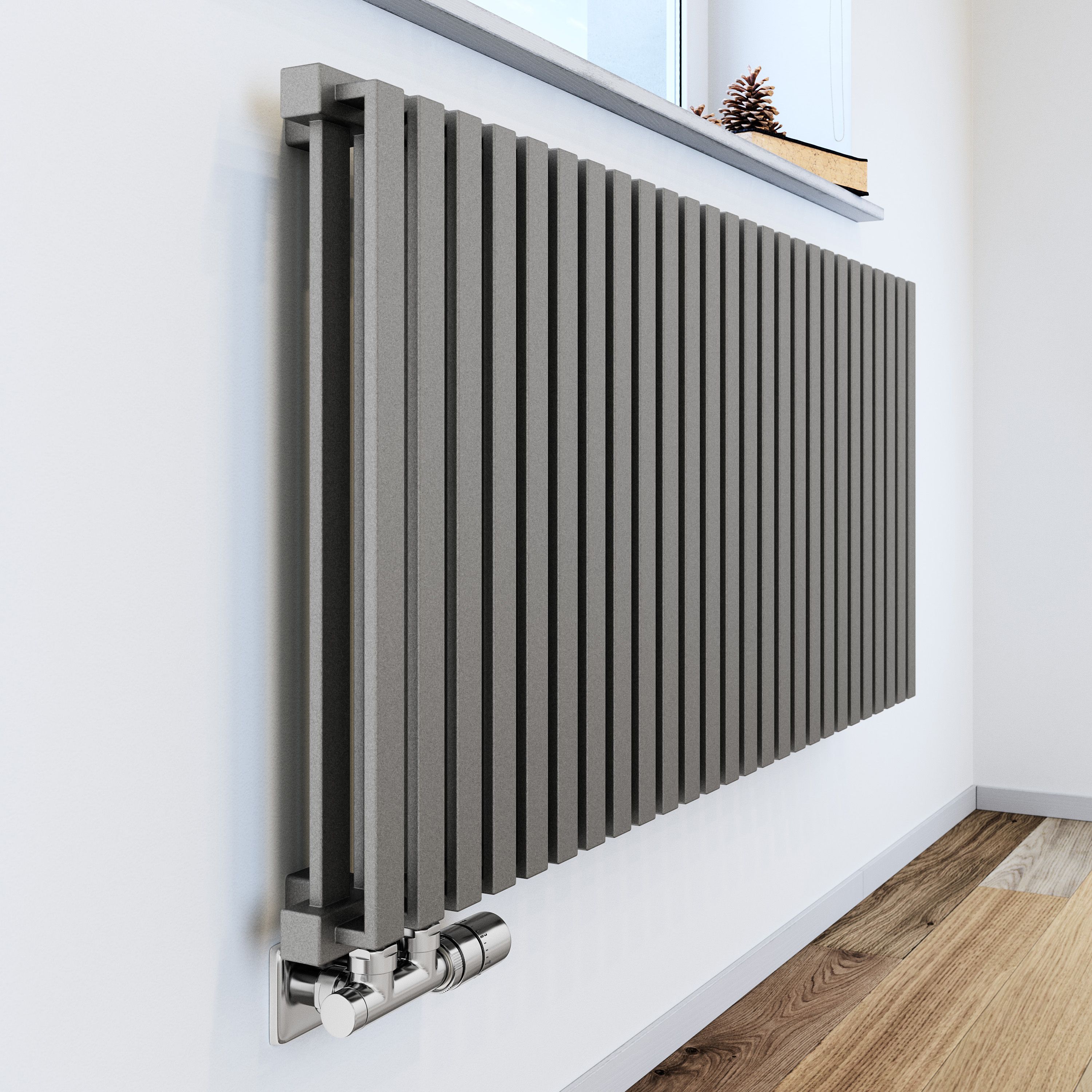 Terma Nemo Metallic stone Horizontal Designer Radiator, (W)915mm x (H)530mm