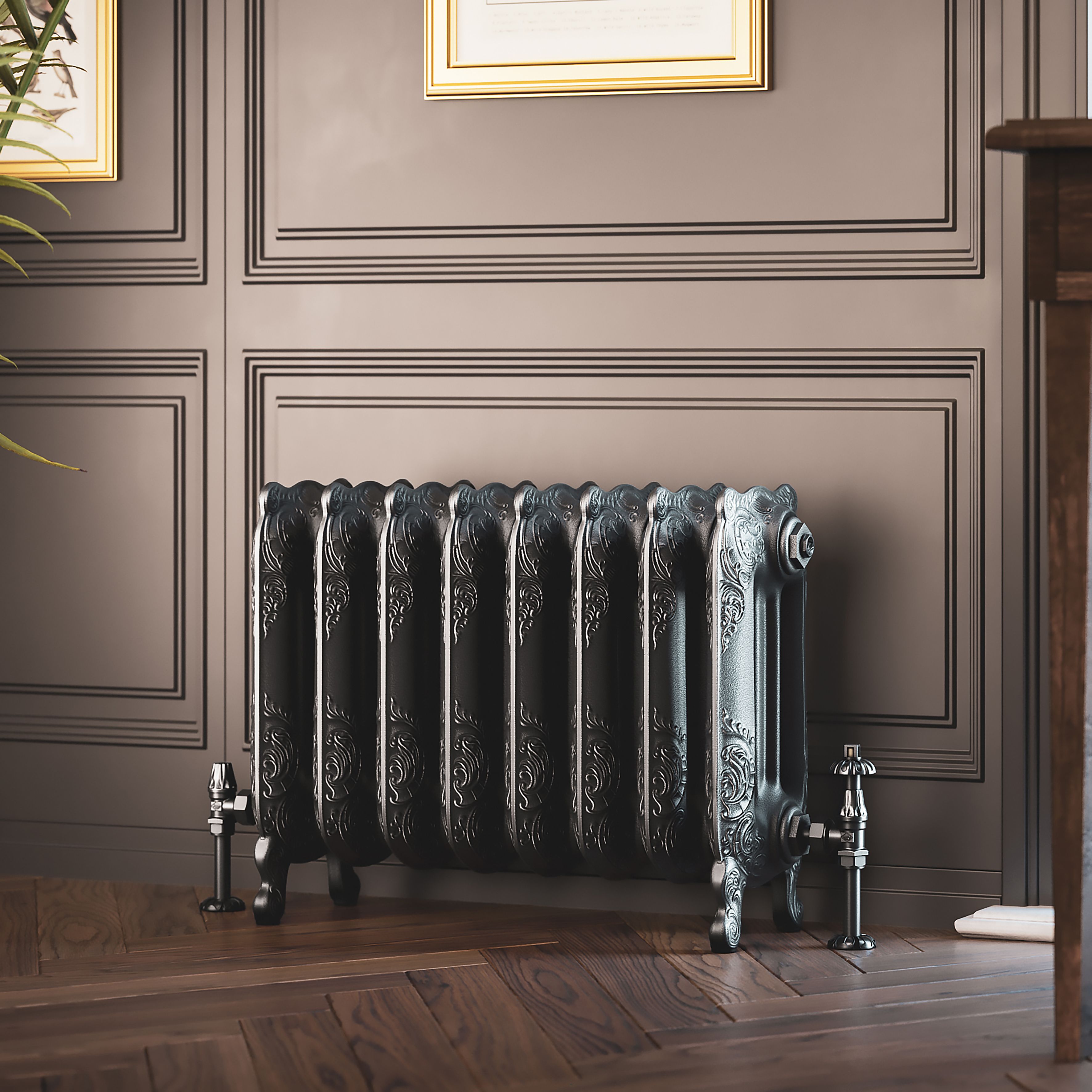 Terma Oxford Raw Metal Hydronic Horizontal Designer 2049BTU Radiator, (W)606mm x (H)470mm
