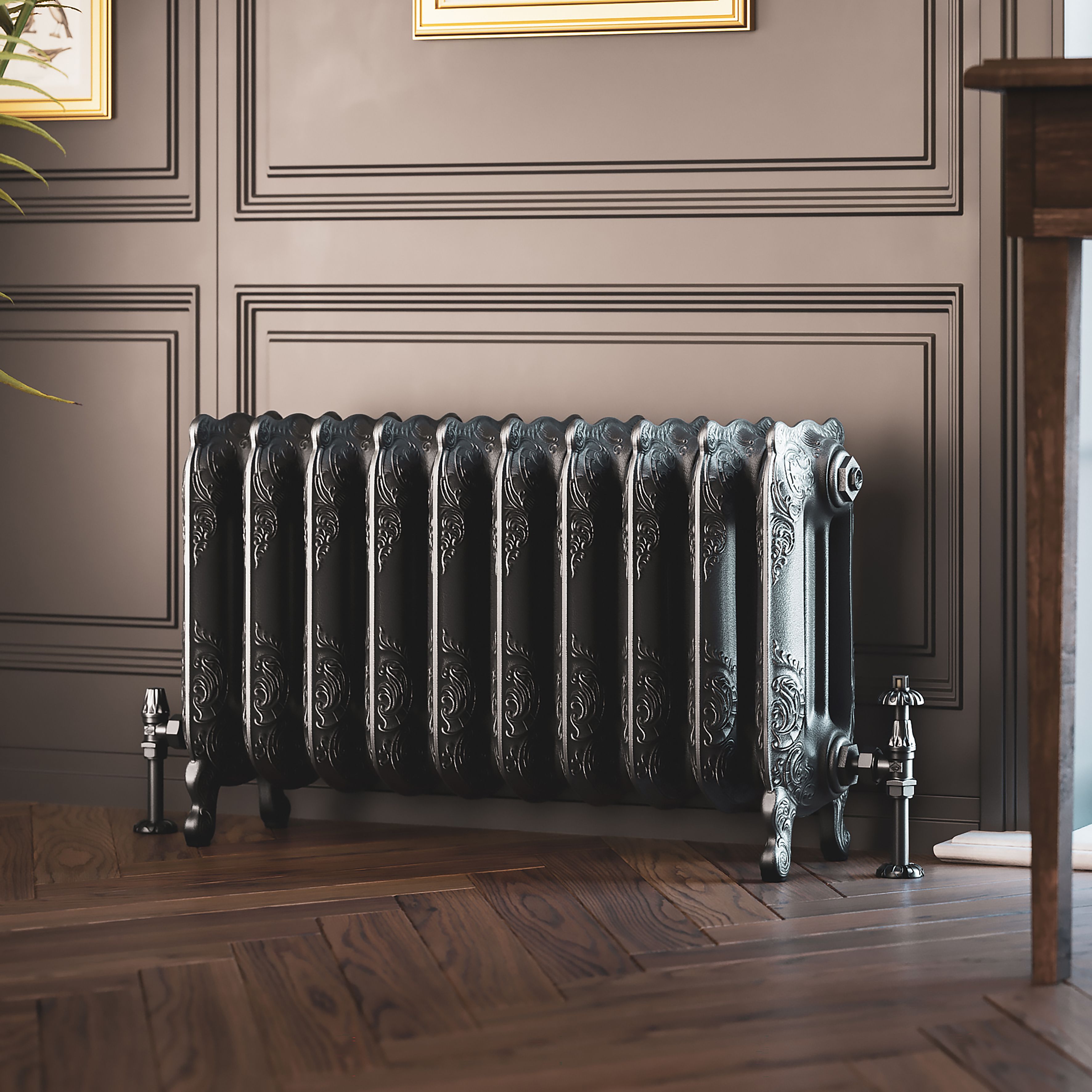 Terma Oxford Raw Metal Hydronic Horizontal Designer 2929BTU Radiator, (W)852mm x (H)470mm