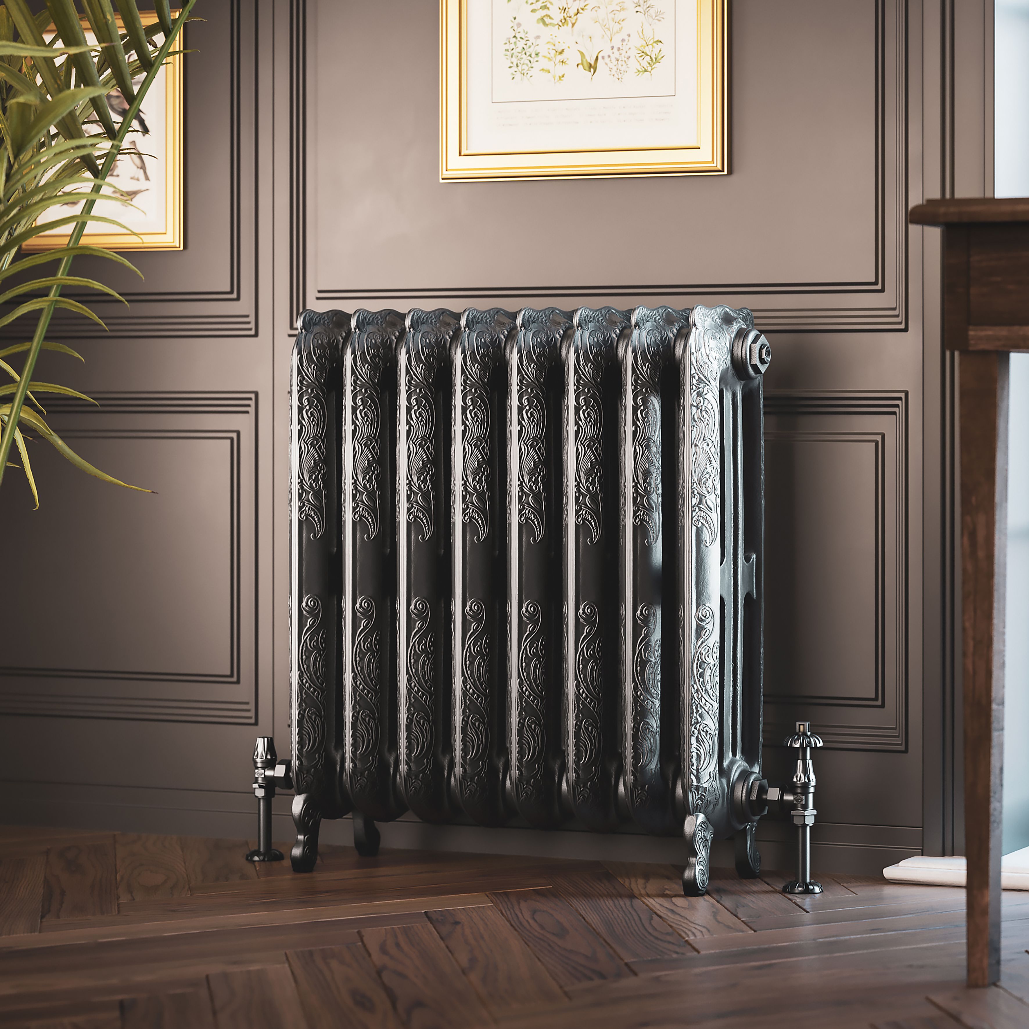Terma Oxford Raw Metal Hydronic Horizontal Designer 3417BTU Radiator, (W)606mm x (H)710mm