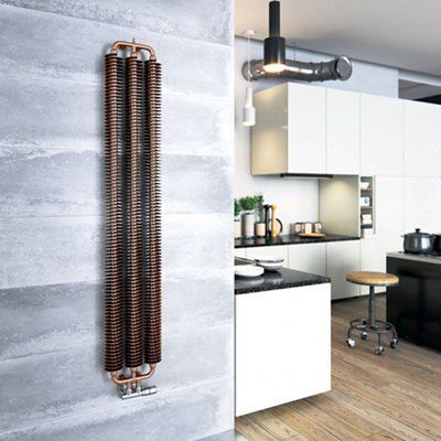 Terma Ribbon Bright copper Vertical Designer Radiator, (W)290mm x (H)1720mm