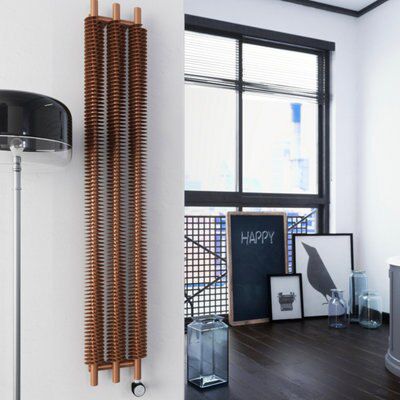 Terma Ribbon Bright copper Vertical Designer Radiator, (W)290mm x (H)1800mm