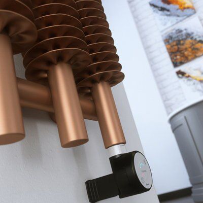 Terma Ribbon Bright copper Vertical Designer Radiator, (W)290mm x (H)1800mm