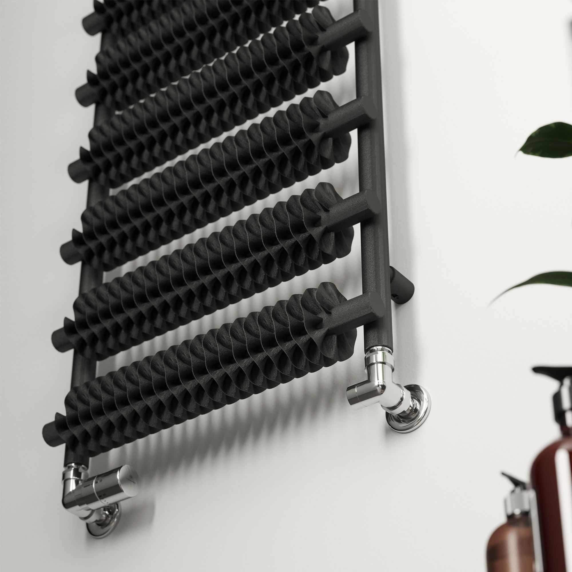 Terma Ribbon Grey Flat Towel warmer (W)500mm x (H)930mm