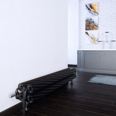Terma Ribbon Heban black Horizontal Designer Radiator, (W)1540mm x (H)190mm