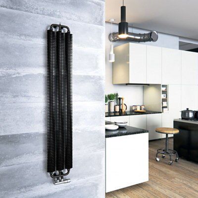 Terma Ribbon Heban black Vertical Designer Radiator, (W)290mm x (H)1720mm