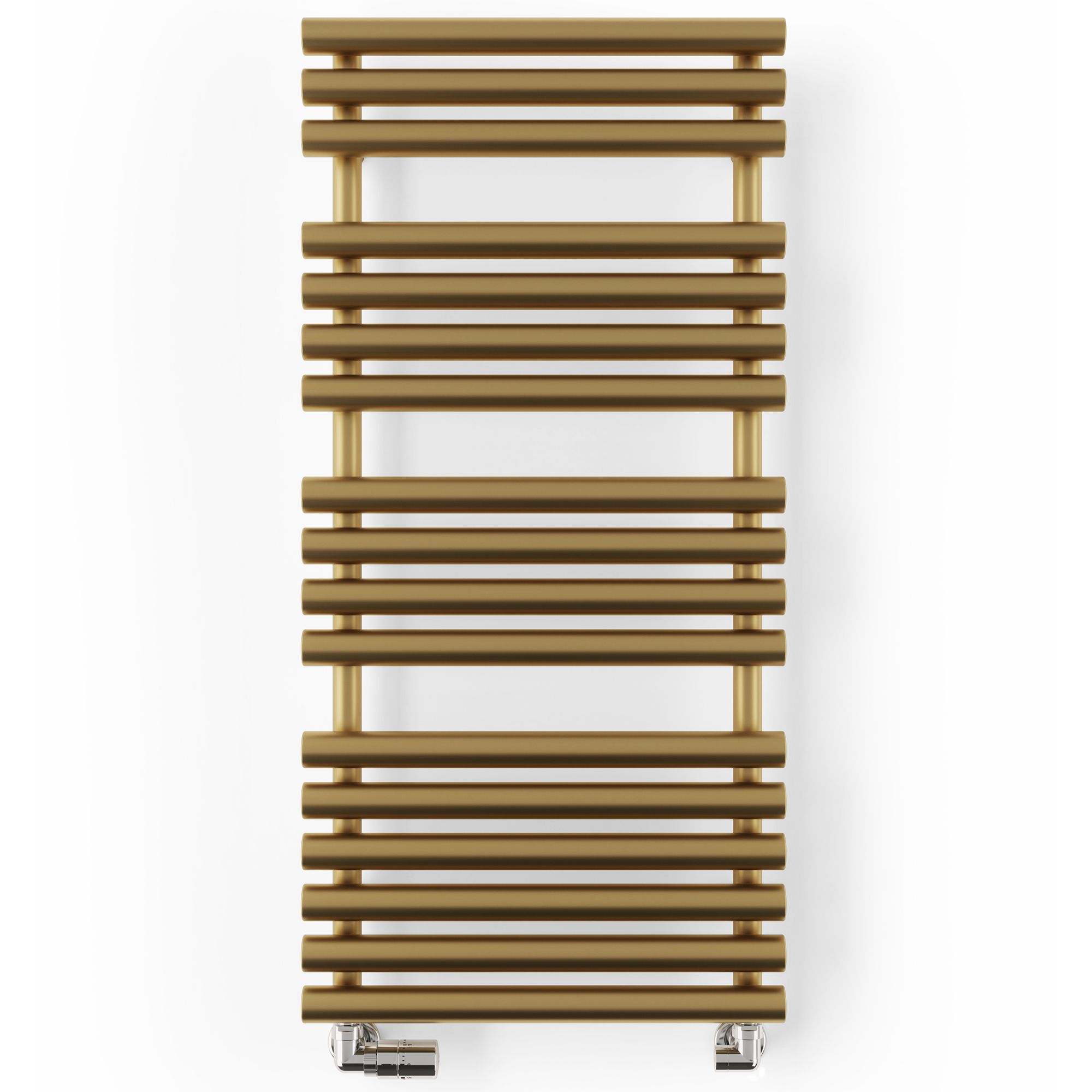 Terma Rolo Brass effect Flat Towel warmer (W)520mm x (H)1085mm