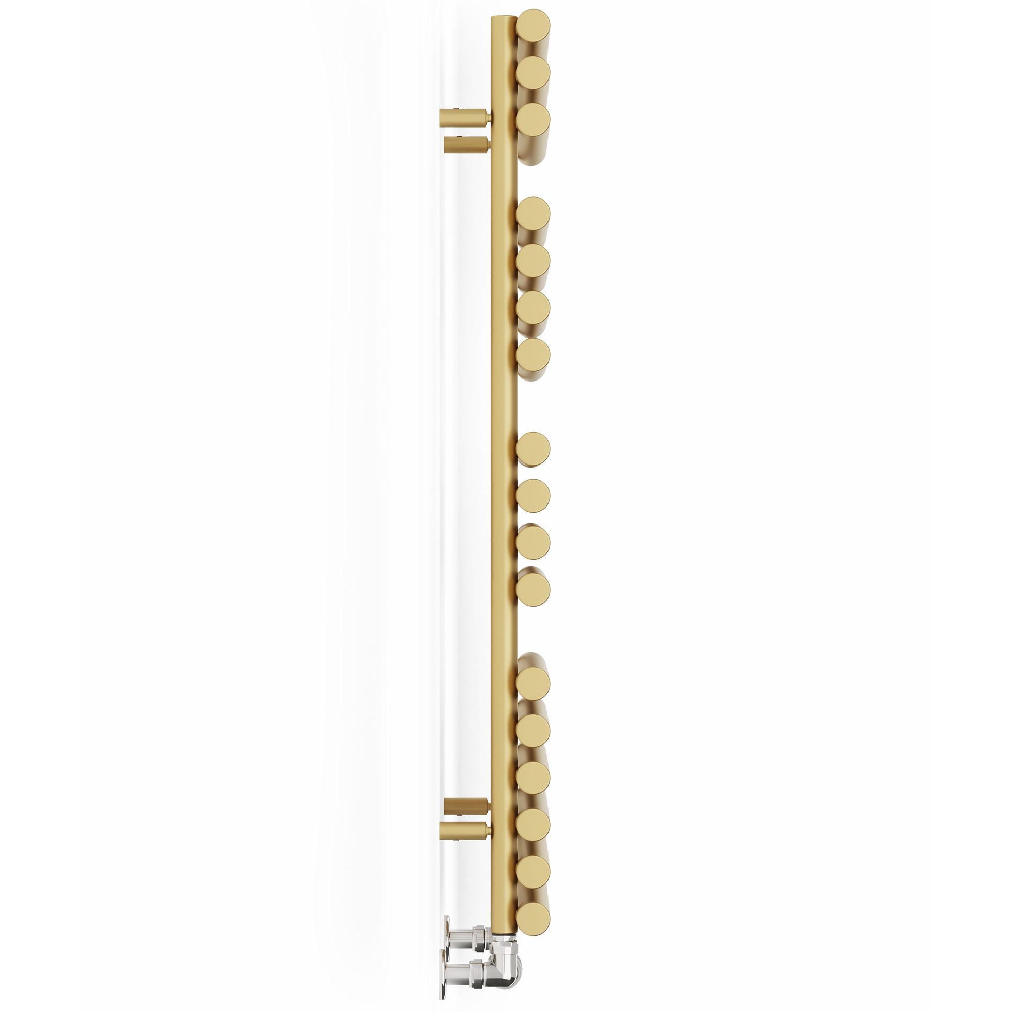 Terma Rolo Brass effect Flat Towel warmer (W)520mm x (H)1085mm