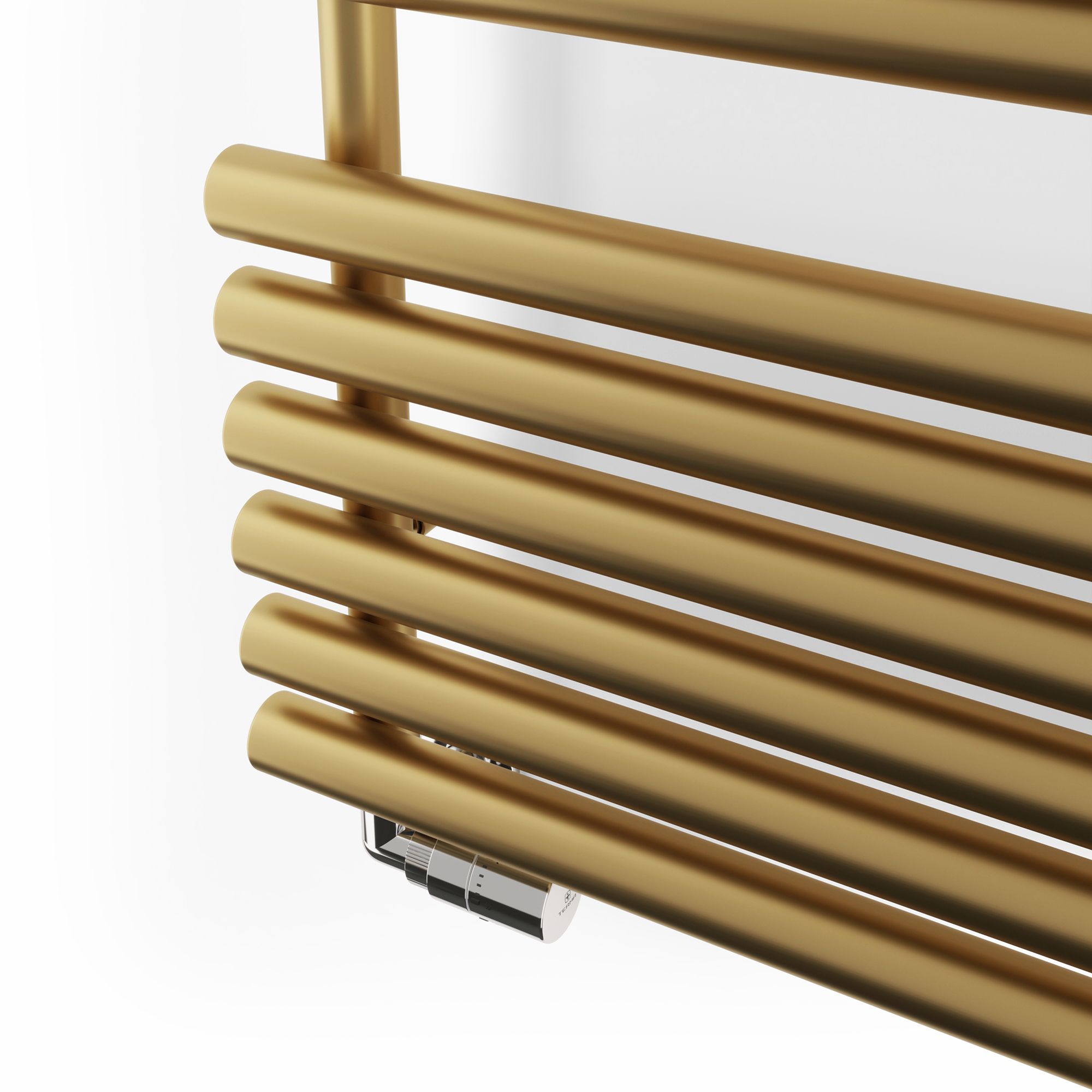 Terma Rolo Brass effect Flat Towel warmer (W)520mm x (H)1085mm