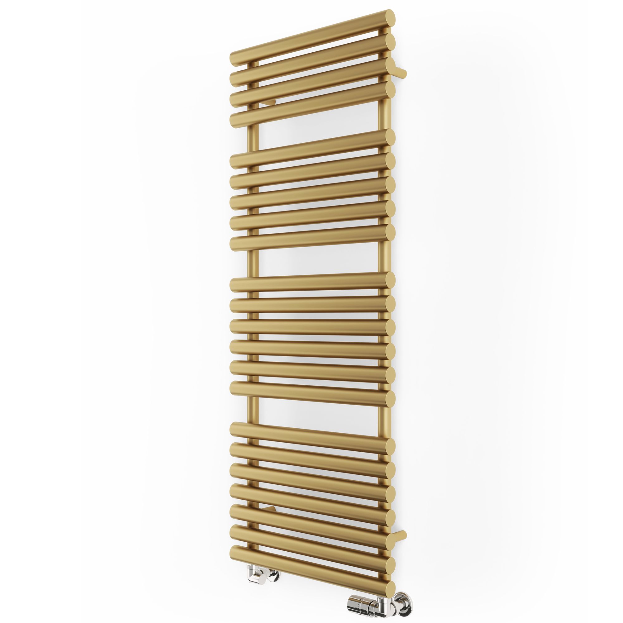 Terma Rolo Brass effect Flat Towel warmer (W)520mm x (H)1360mm