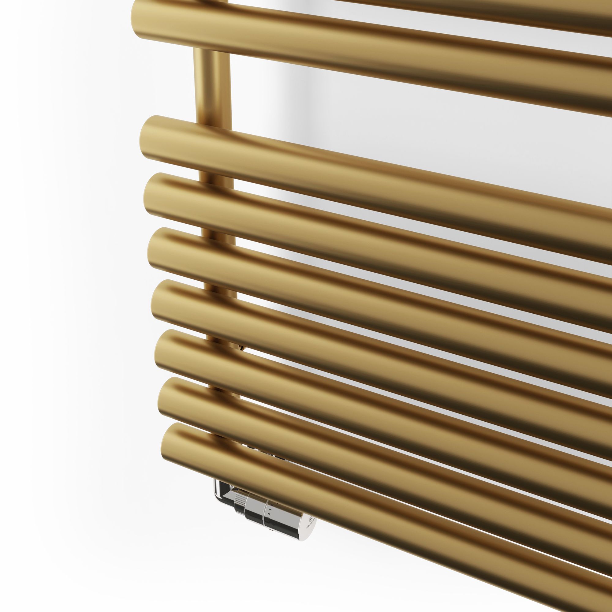 Terma Rolo Brass effect Flat Towel warmer (W)520mm x (H)1360mm