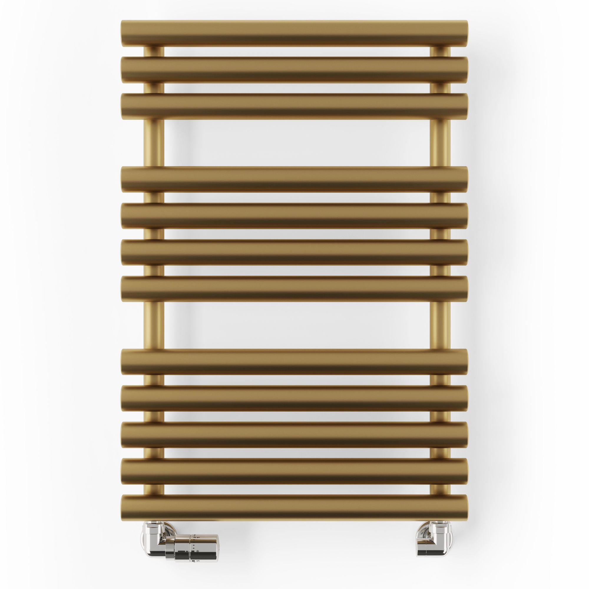 Terma Rolo Brass effect Flat Towel warmer (W)520mm x (H)755mm