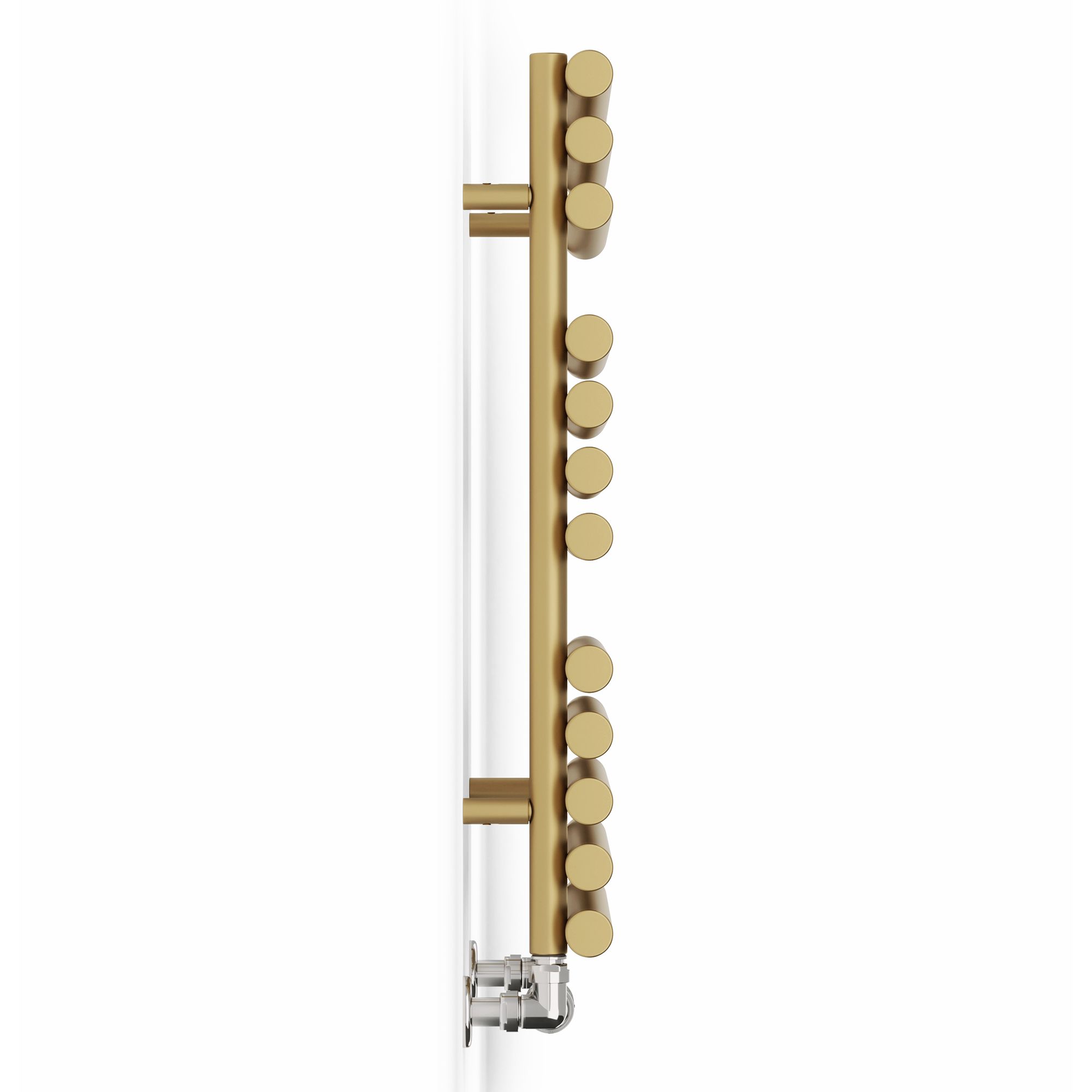 Terma Rolo Brass effect Flat Towel warmer (W)520mm x (H)755mm