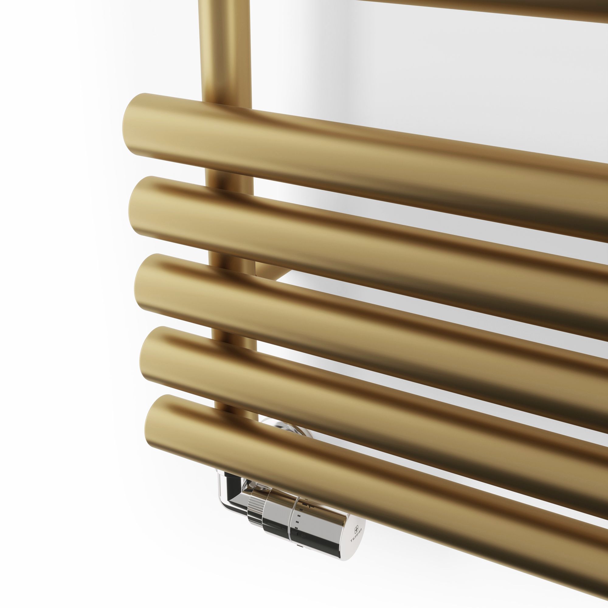 Terma Rolo Brass effect Flat Towel warmer (W)520mm x (H)755mm