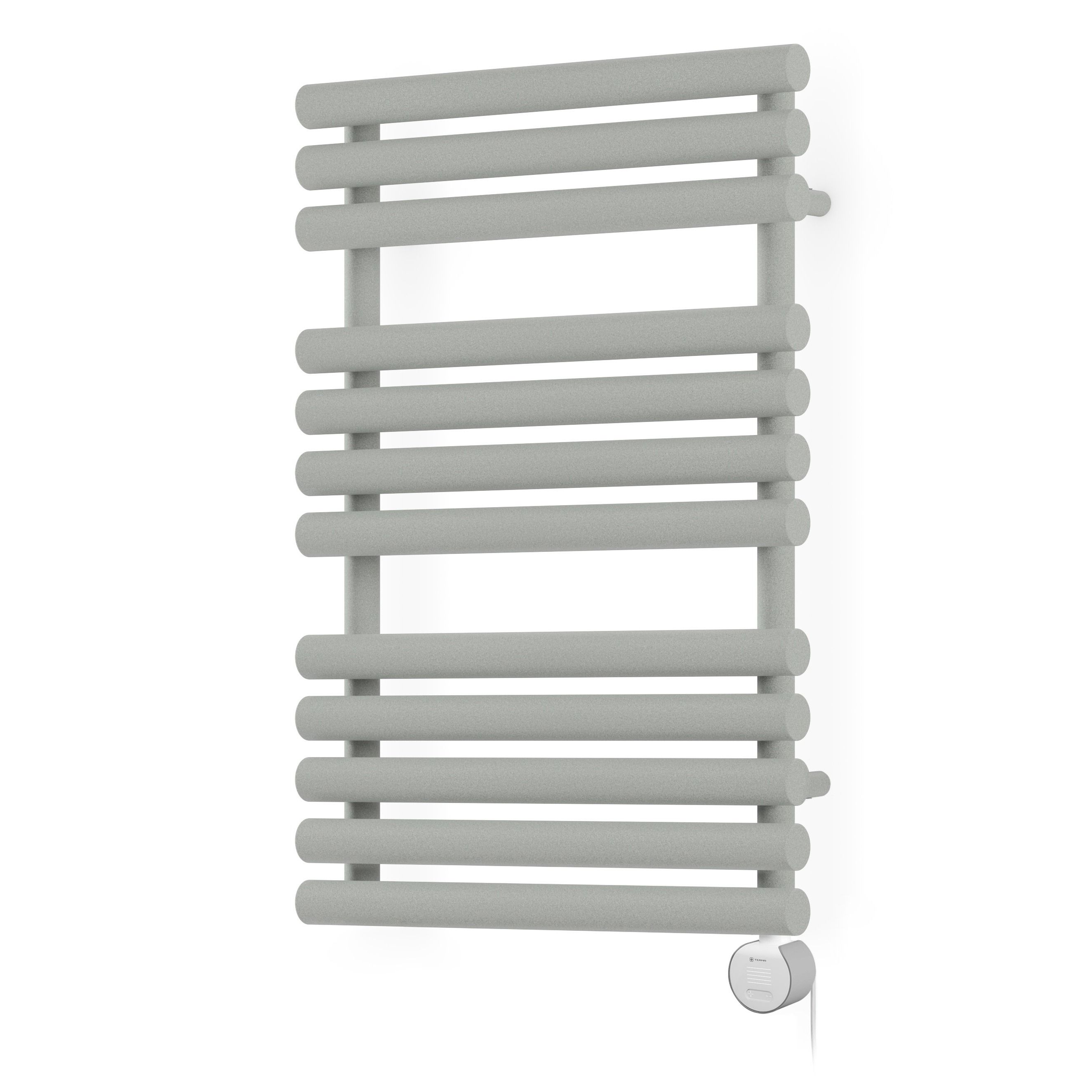 Terma Rolo Matt salt n pepper Oil-filled 1364BTU Electric towel radiator (H) 755mm x (W) 520mm