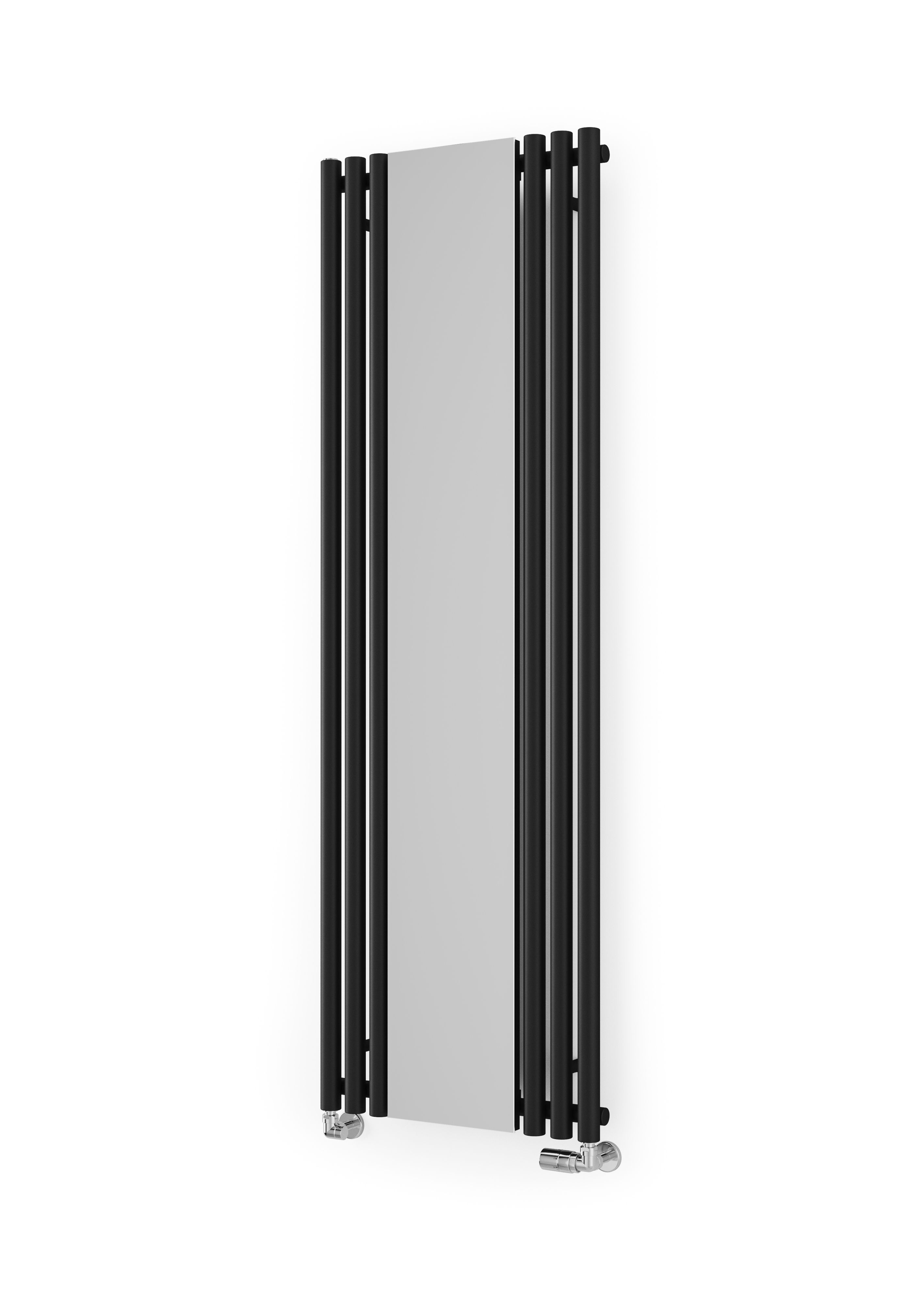 Terma Rolo Mirror Matt black Vertical Designer Radiator, (W)590mm x (H)1800mm