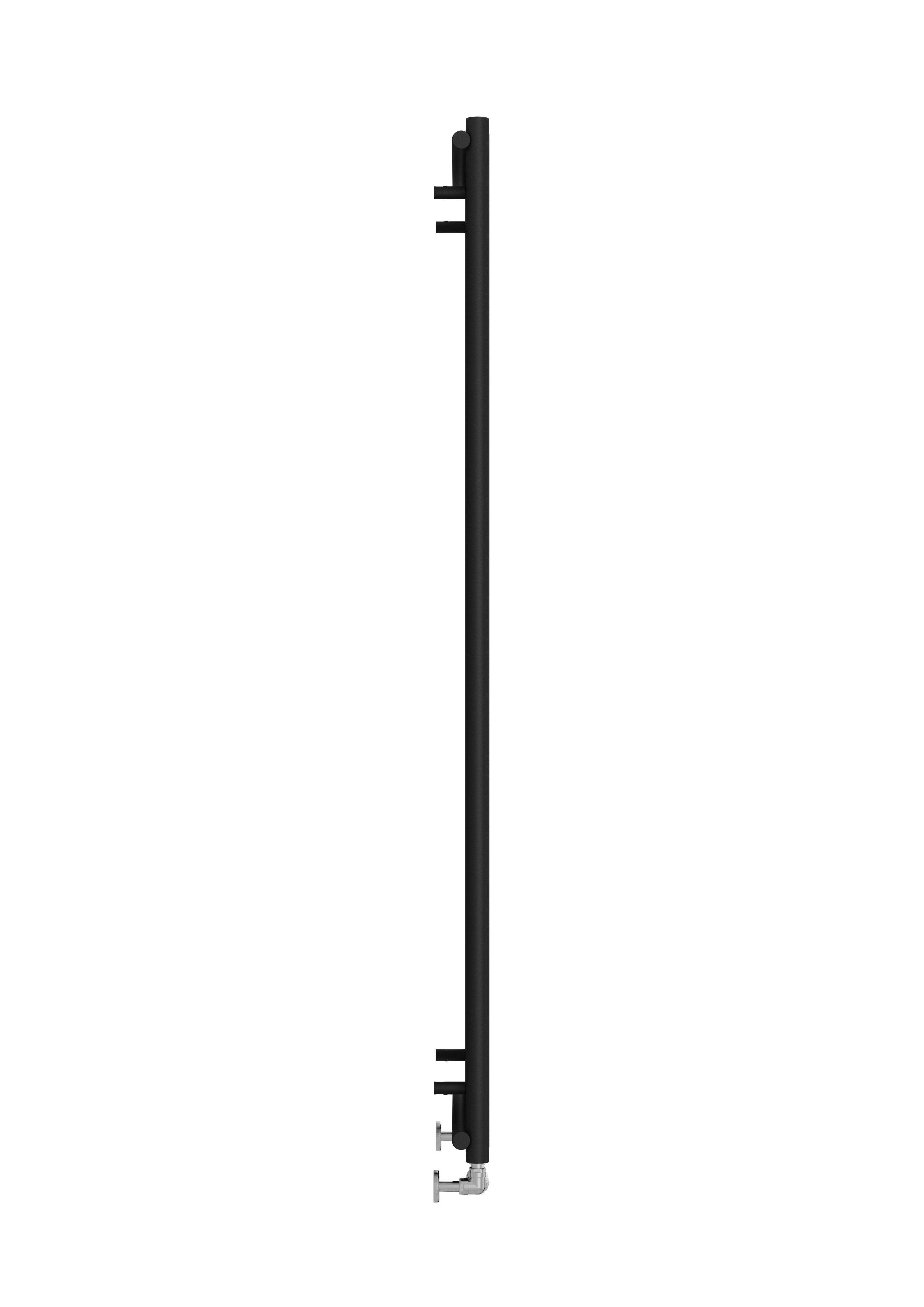 Terma Rolo Mirror Matt black Vertical Designer Radiator, (W)590mm x (H)1800mm