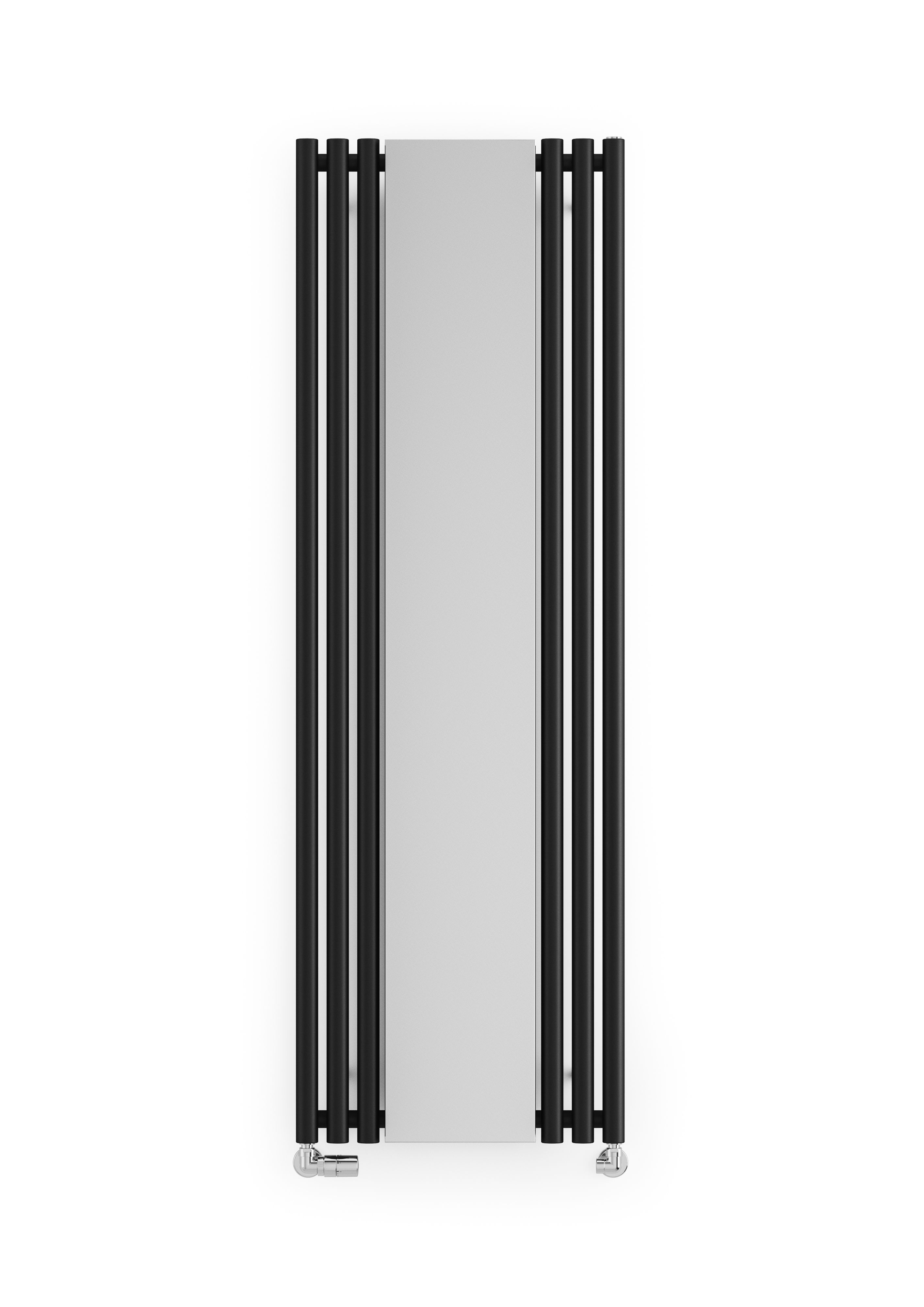 Terma Rolo Mirror Matt black Vertical Designer Radiator, (W)590mm x (H)1800mm