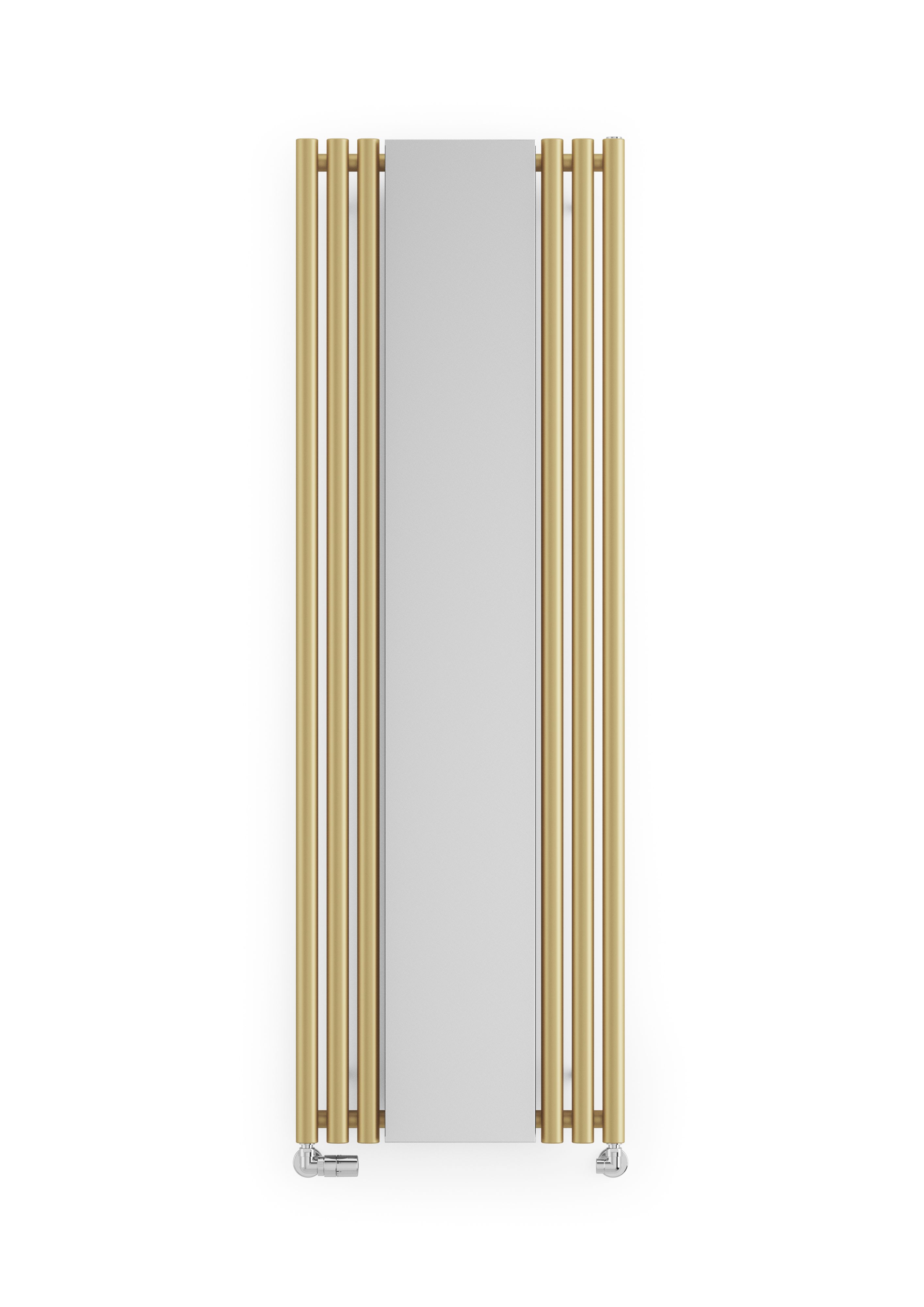 Terma Rolo Mirror Matt brass Vertical Designer Radiator, (W)590mm x (H)1800mm