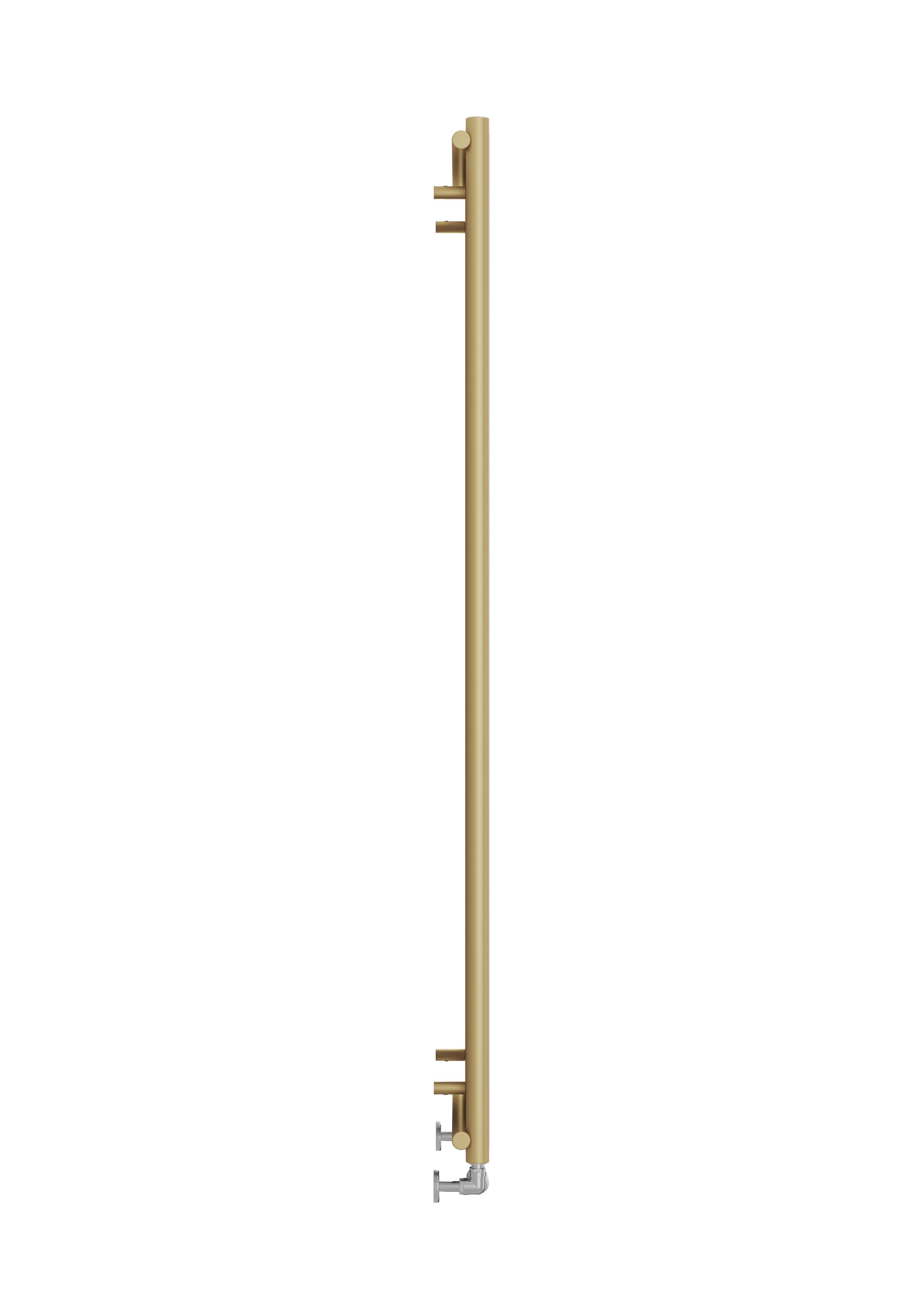 Terma Rolo Mirror Matt brass Vertical Designer Radiator, (W)590mm x (H)1800mm