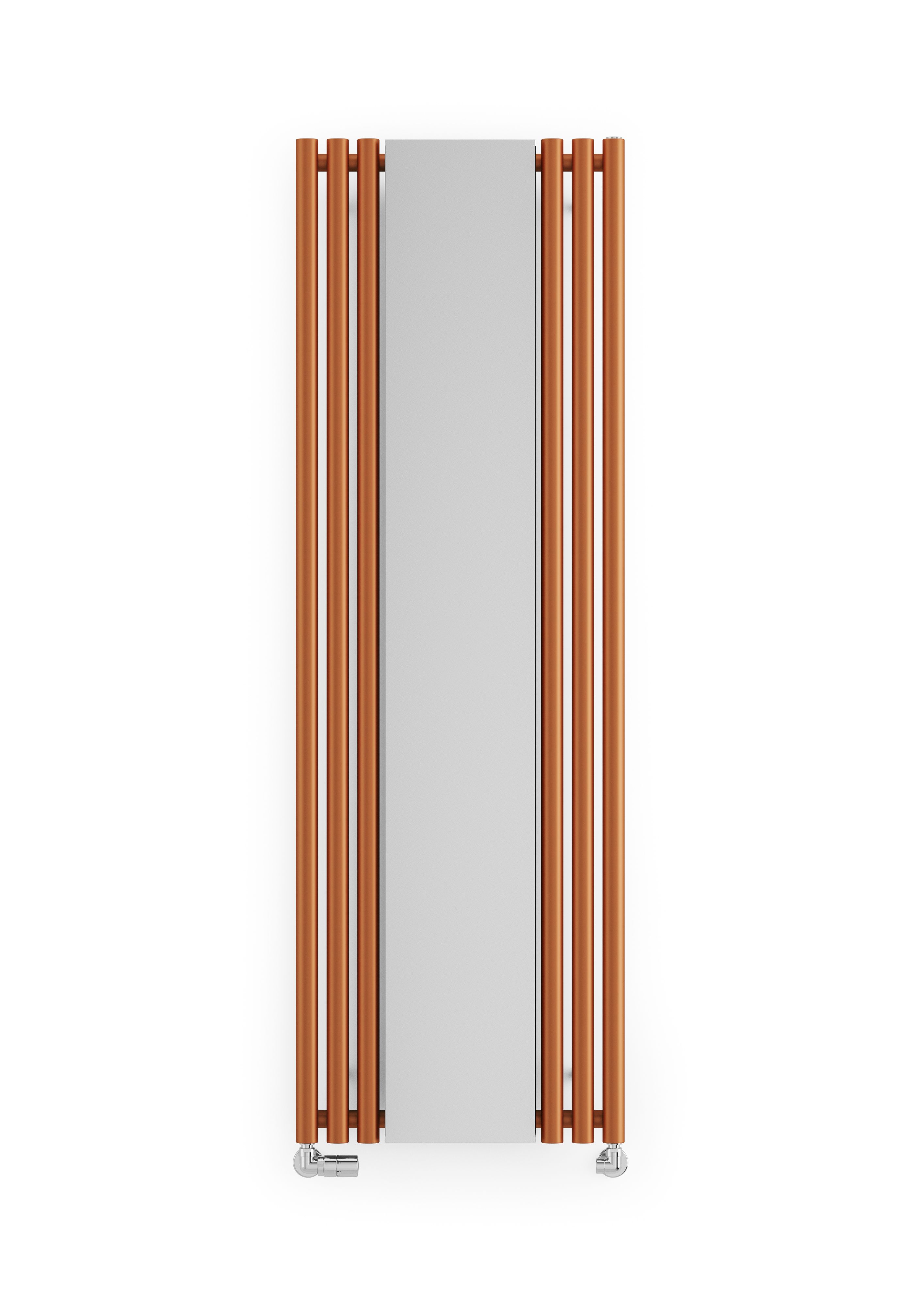 Terma Rolo Mirror Matt copper Vertical Designer Radiator, (W)590mm x (H)1800mm