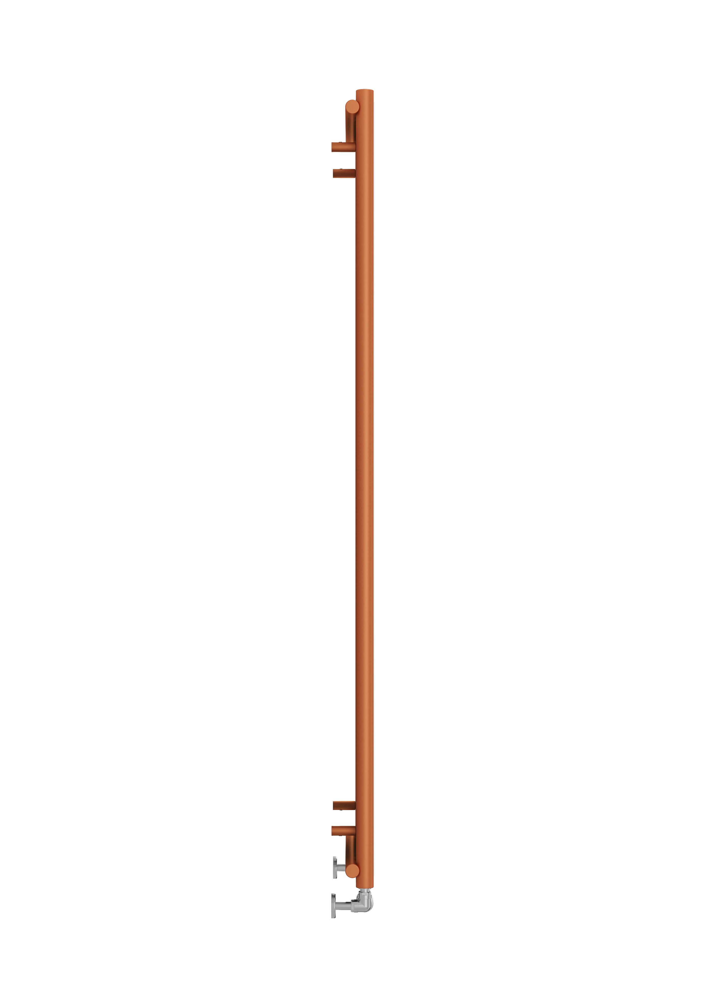 Terma Rolo Mirror Matt copper Vertical Designer Radiator, (W)590mm x (H)1800mm