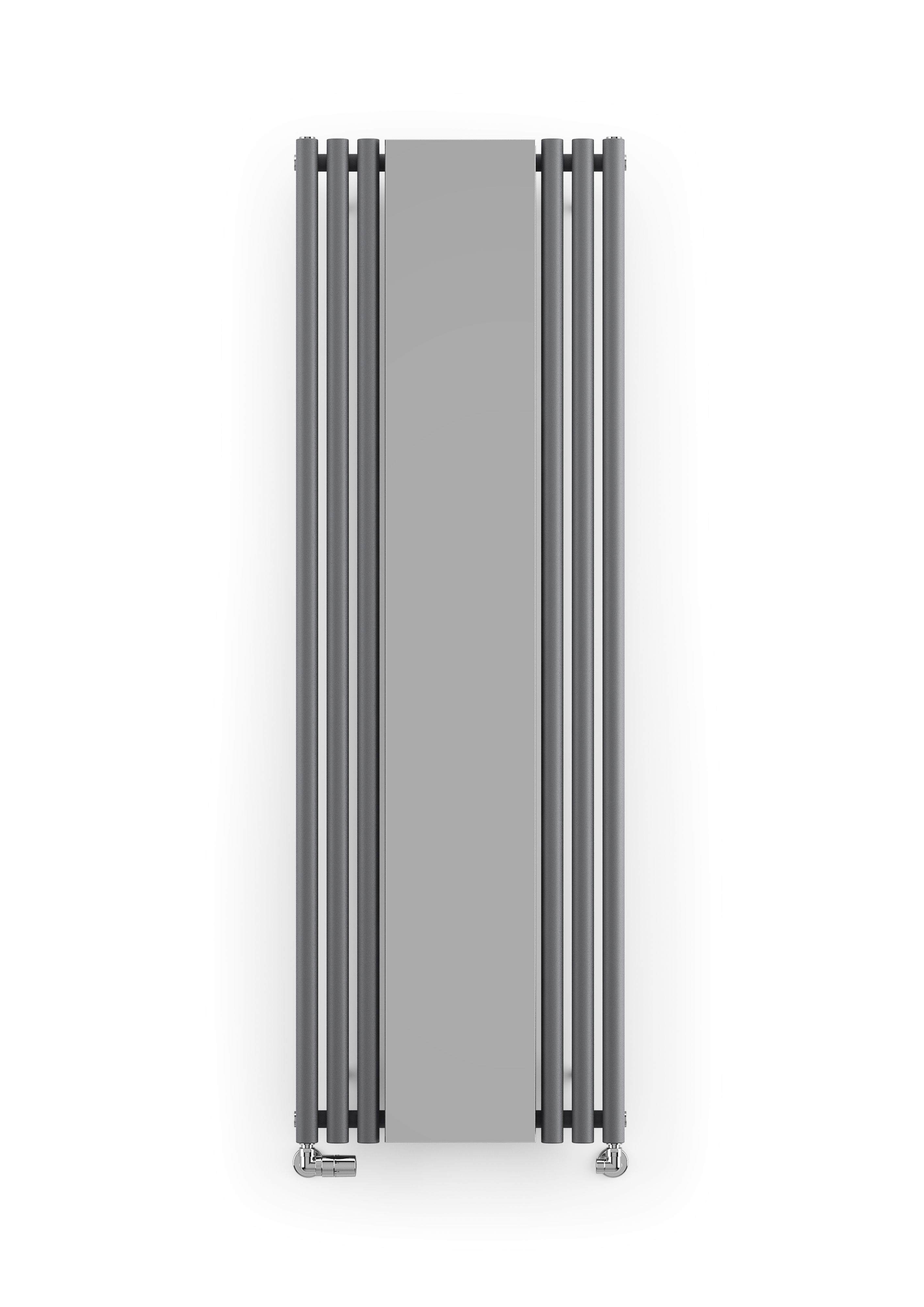 Terma Rolo mirror Modern grey Vertical Designer Radiator, (W)590mm x (H)1800mm