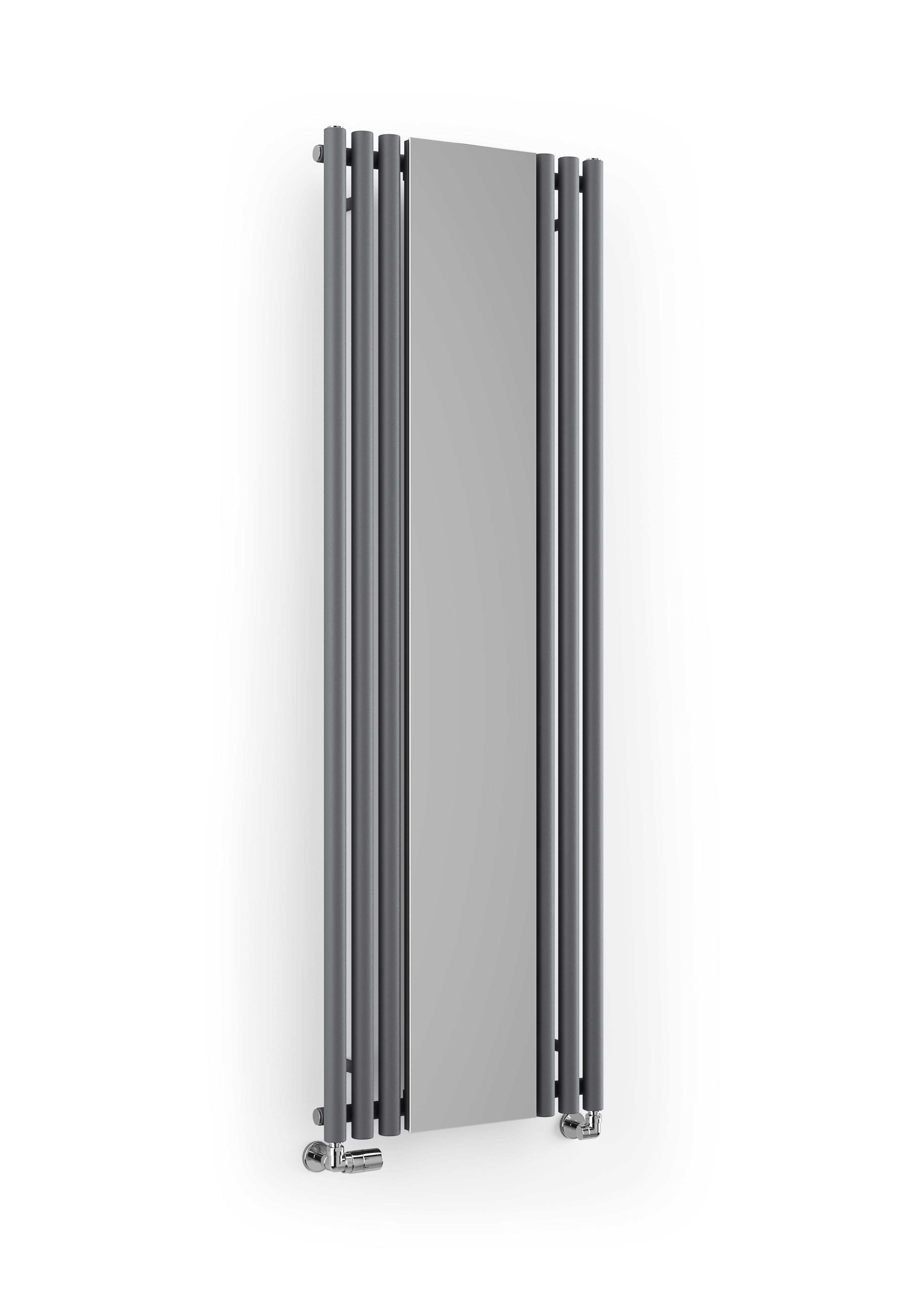 Terma Rolo mirror Modern grey Vertical Designer Radiator, (W)590mm x (H)1800mm