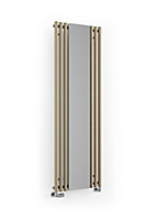 Terma Rolo mirror Quartz mocha Vertical Designer Radiator, (W)590mm x (H)1800mm