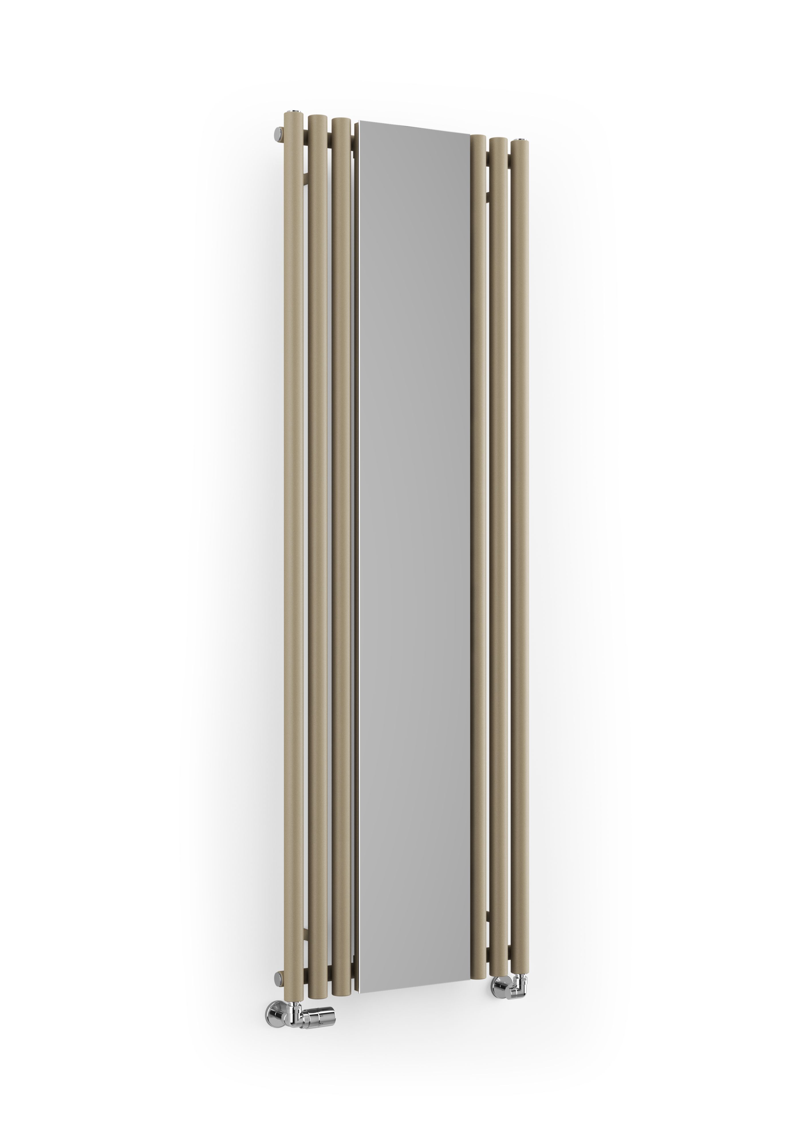 Terma Rolo mirror Quartz mocha Vertical Designer Radiator, (W)590mm x (H)1800mm