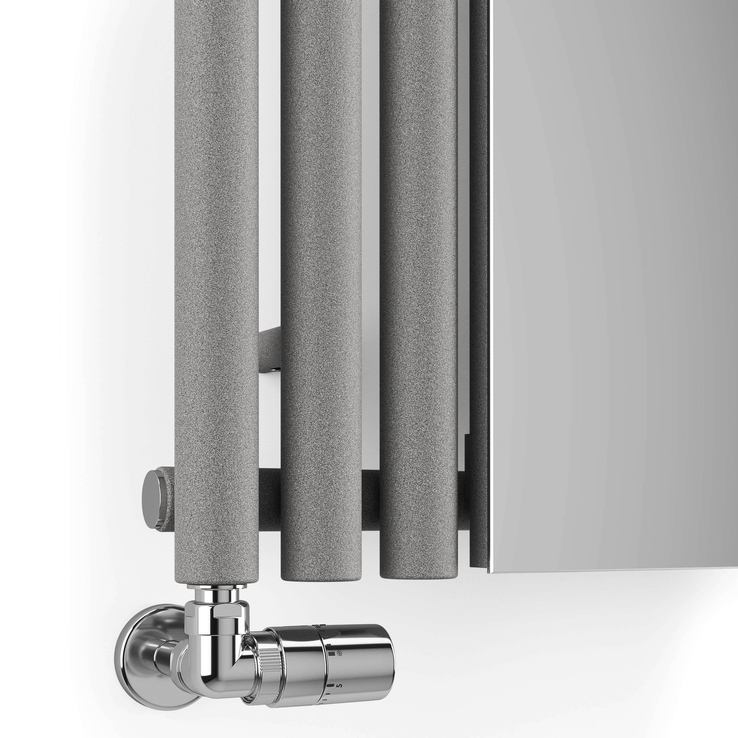 Terma Rolo mirror Salt n pepper Vertical Designer Radiator, (W)590mm x (H)1800mm