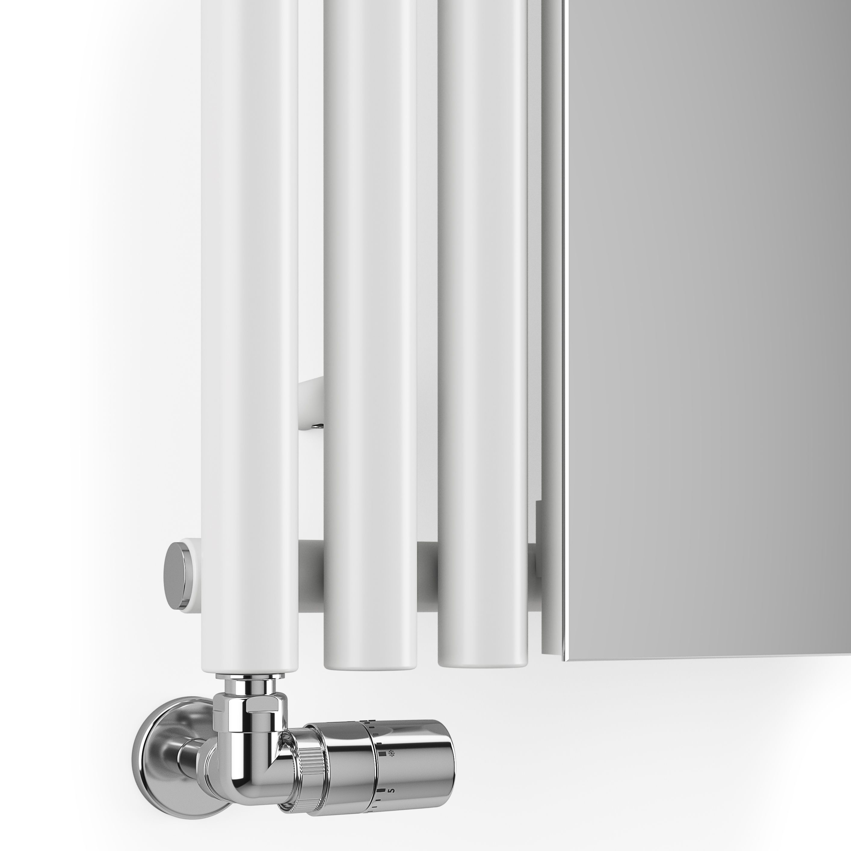 Terma Rolo mirror White Vertical Designer Radiator, (W)590mm x (H)1800mm