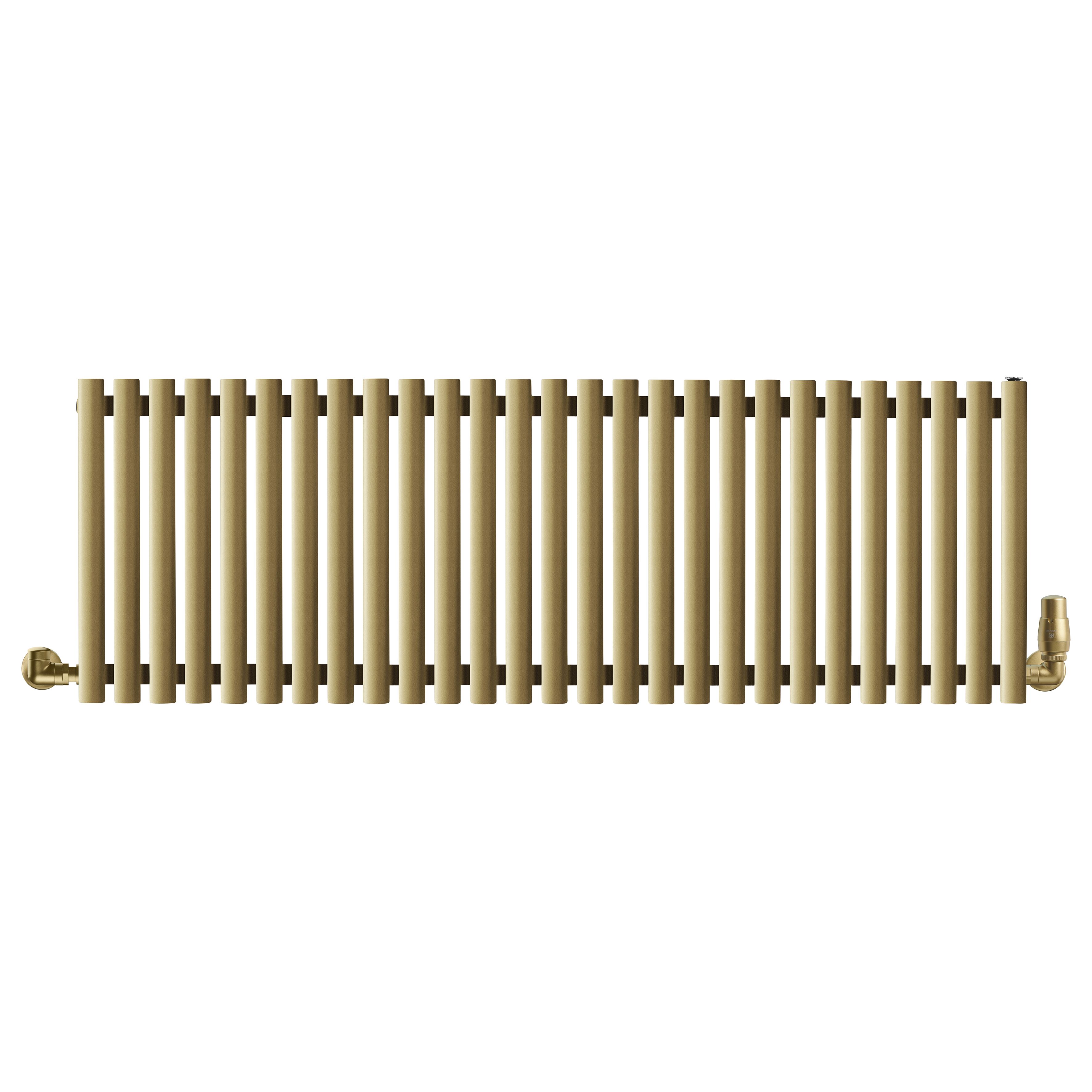 Terma Rolo Room Brass Hydronic Horizontal Designer 3399BTU Radiator, (W)1470mm x (H)500mm