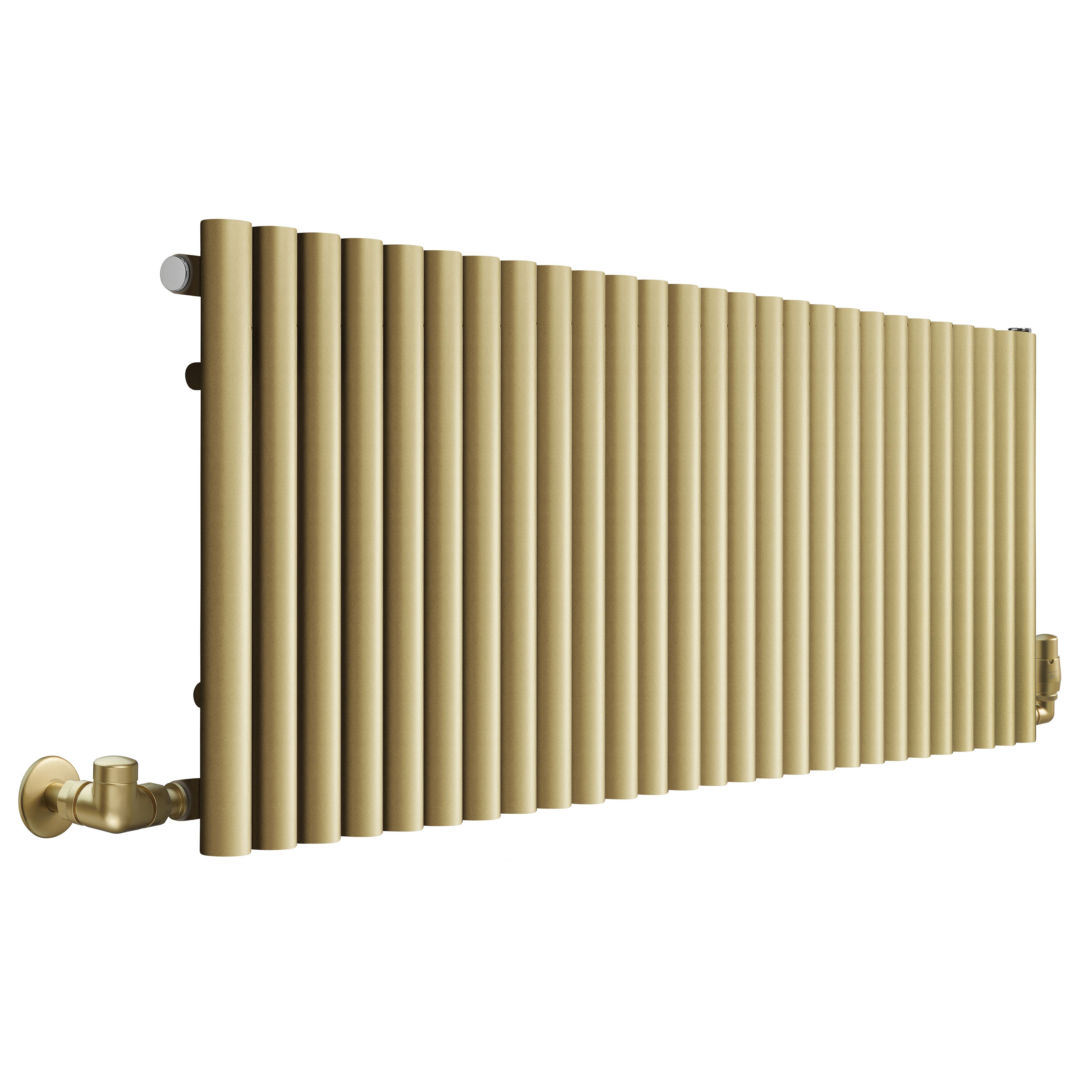 Terma Rolo Room Brass Hydronic Horizontal Designer 3399BTU Radiator, (W)1470mm x (H)500mm