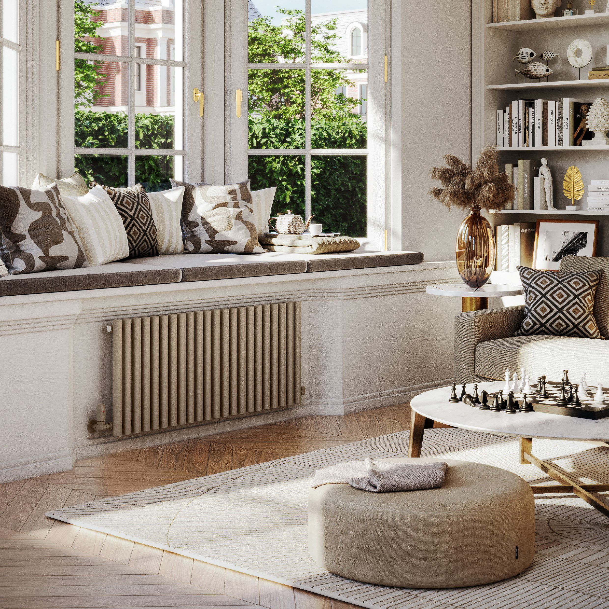 Terma Rolo Room Brown Hydronic Horizontal Designer 2768BTU Radiator, (W)1195mm x (H)500mm