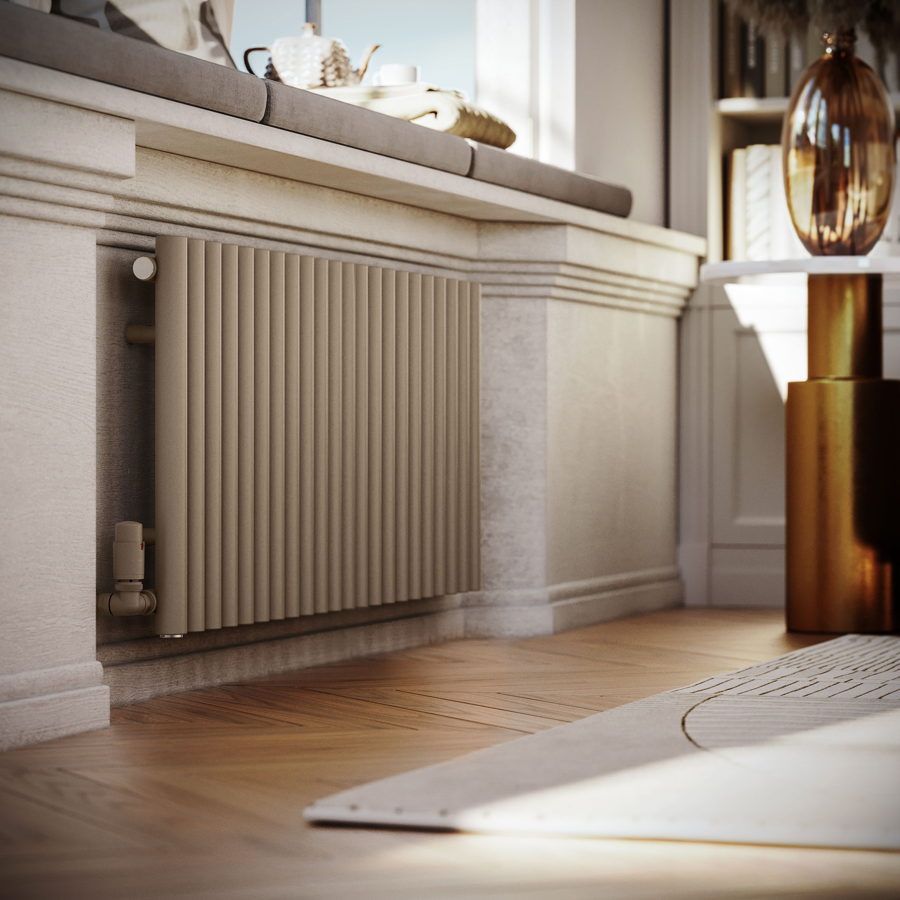 Terma Rolo Room Brown Hydronic Horizontal Designer 2768BTU Radiator, (W)1195mm x (H)500mm