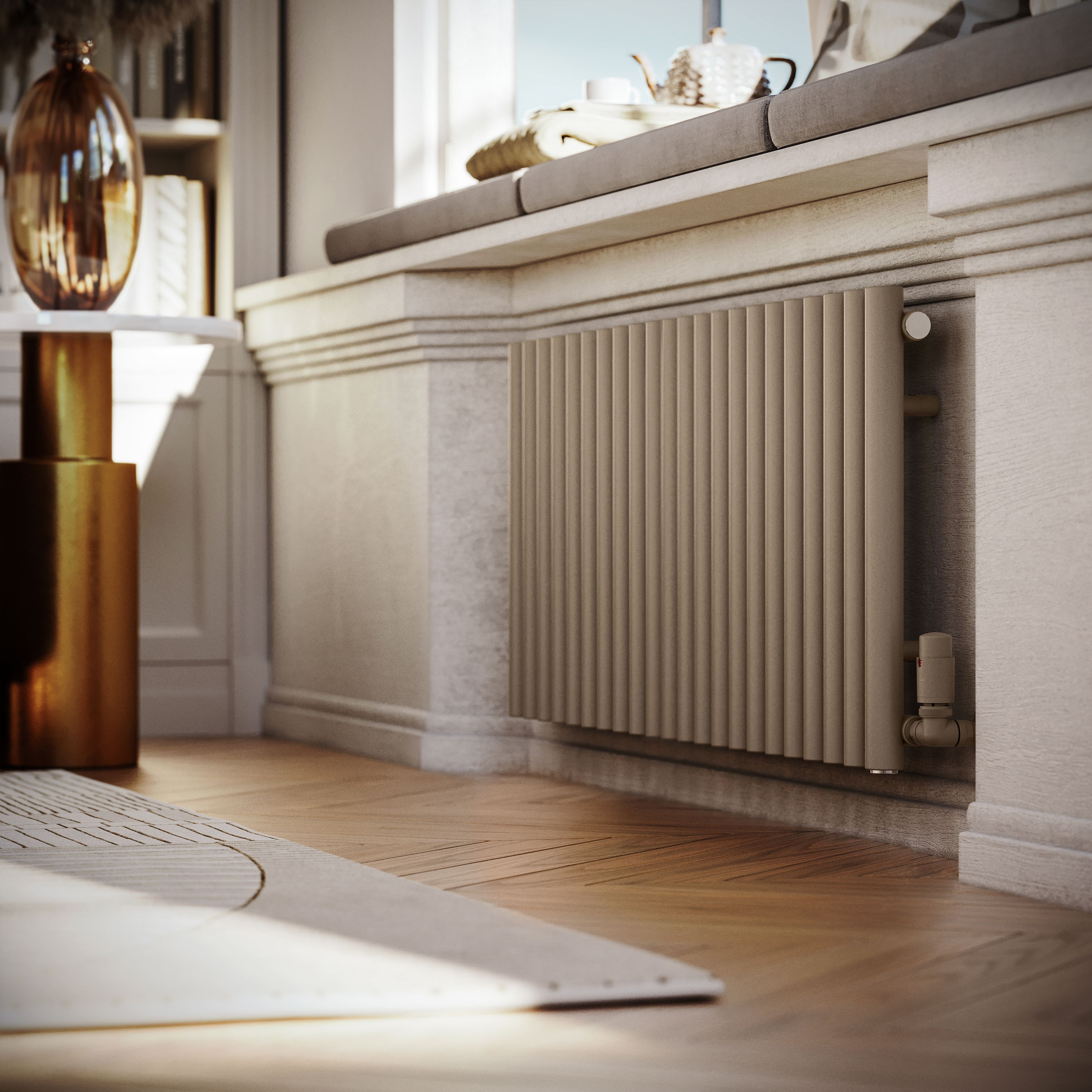 Terma Rolo Room Brown Hydronic Horizontal Designer 2768BTU Radiator, (W)1195mm x (H)500mm